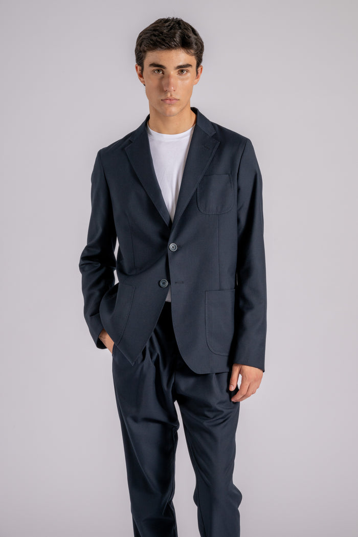 Herno Single-Breasted Polyester/Viscose Blue Jacket-2