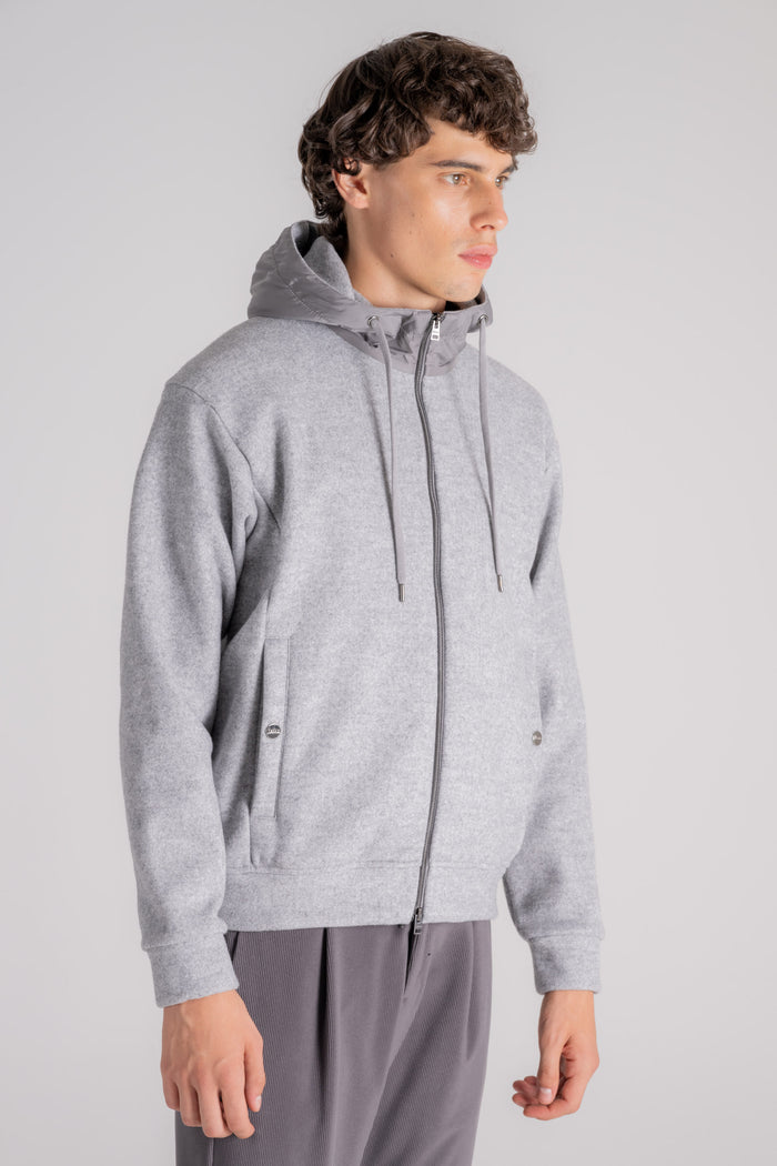  Herno Grey Nylon Hoodie Sweatshirt Grigio Uomo - 3