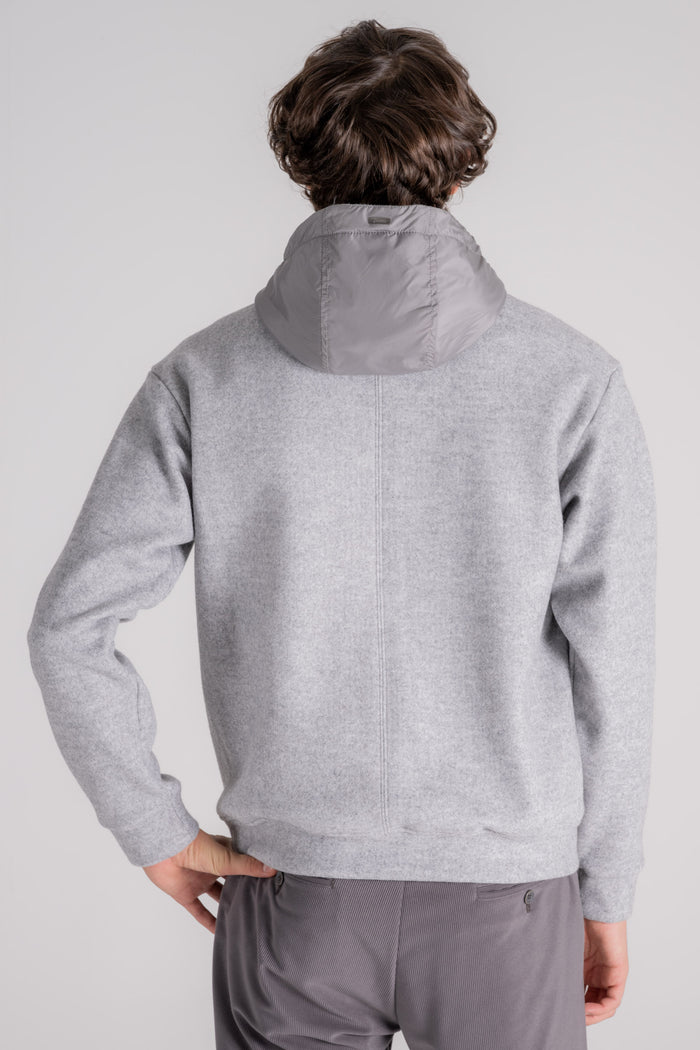  Herno Grey Nylon Hoodie Sweatshirt Grigio Uomo - 6