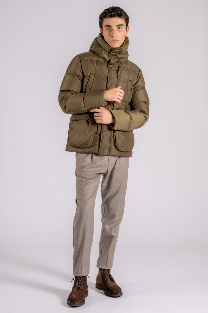  Herno Bomber Down Jacket Multi Pockets In Green Polyamide Verde Uomo - 4