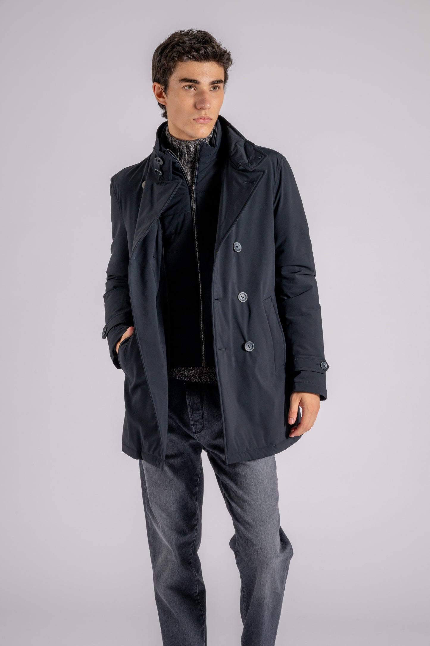  Herno Peacoat Washington Blue Blu Uomo - 2