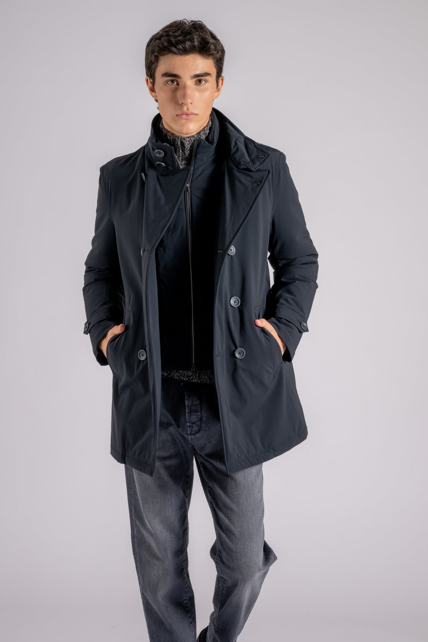  Herno Peacoat Washington Blue Blu Uomo - 3