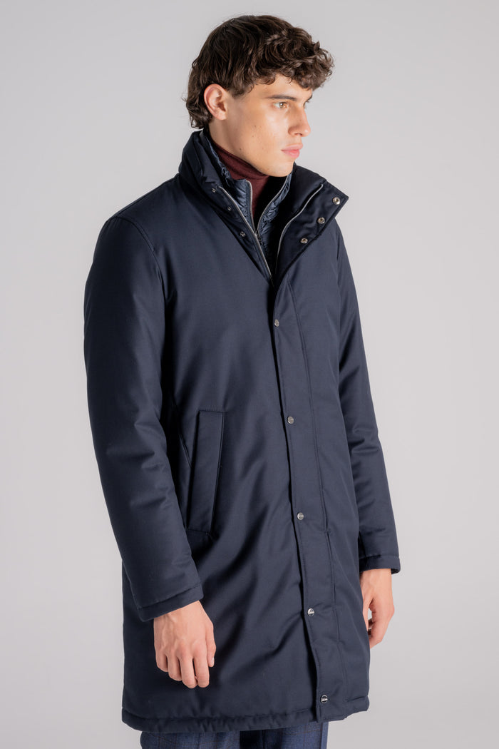  Herno Down Jacket Membrane Polyester/viscose Blue Blu Uomo - 3