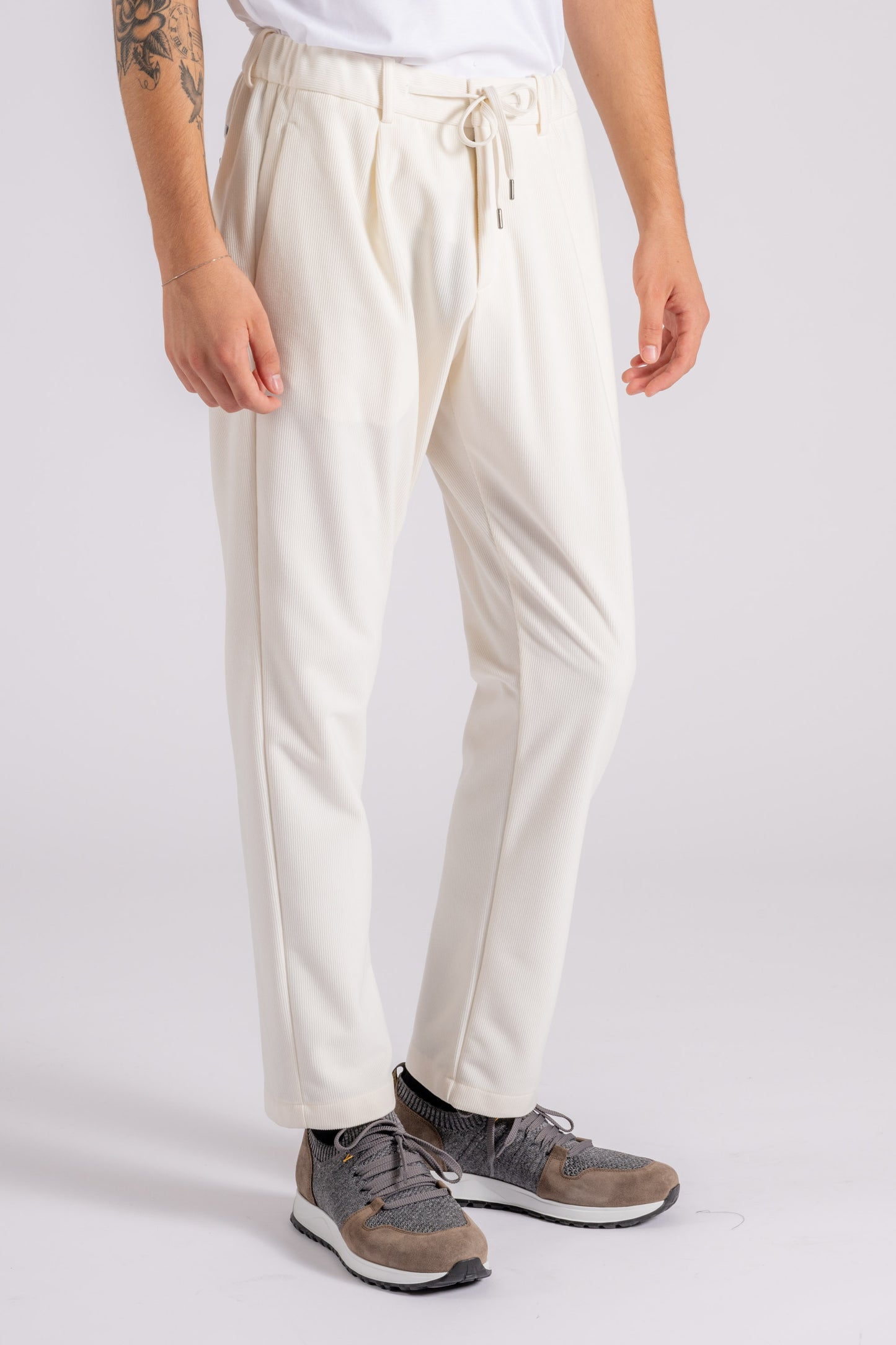  Herno Pantalone Velluto A Coste Bianco Bianco Uomo - 1