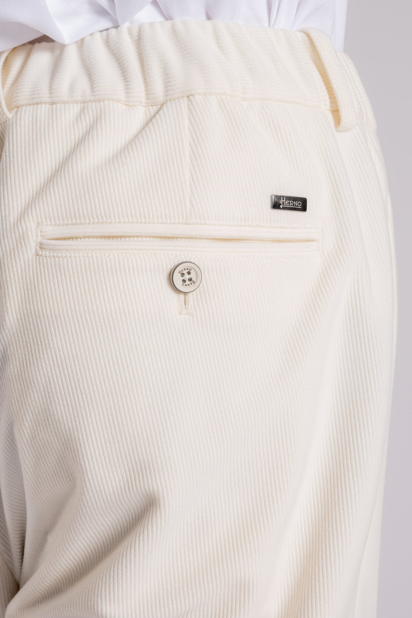  Herno Pantalone Velluto A Coste Bianco Bianco Uomo - 4