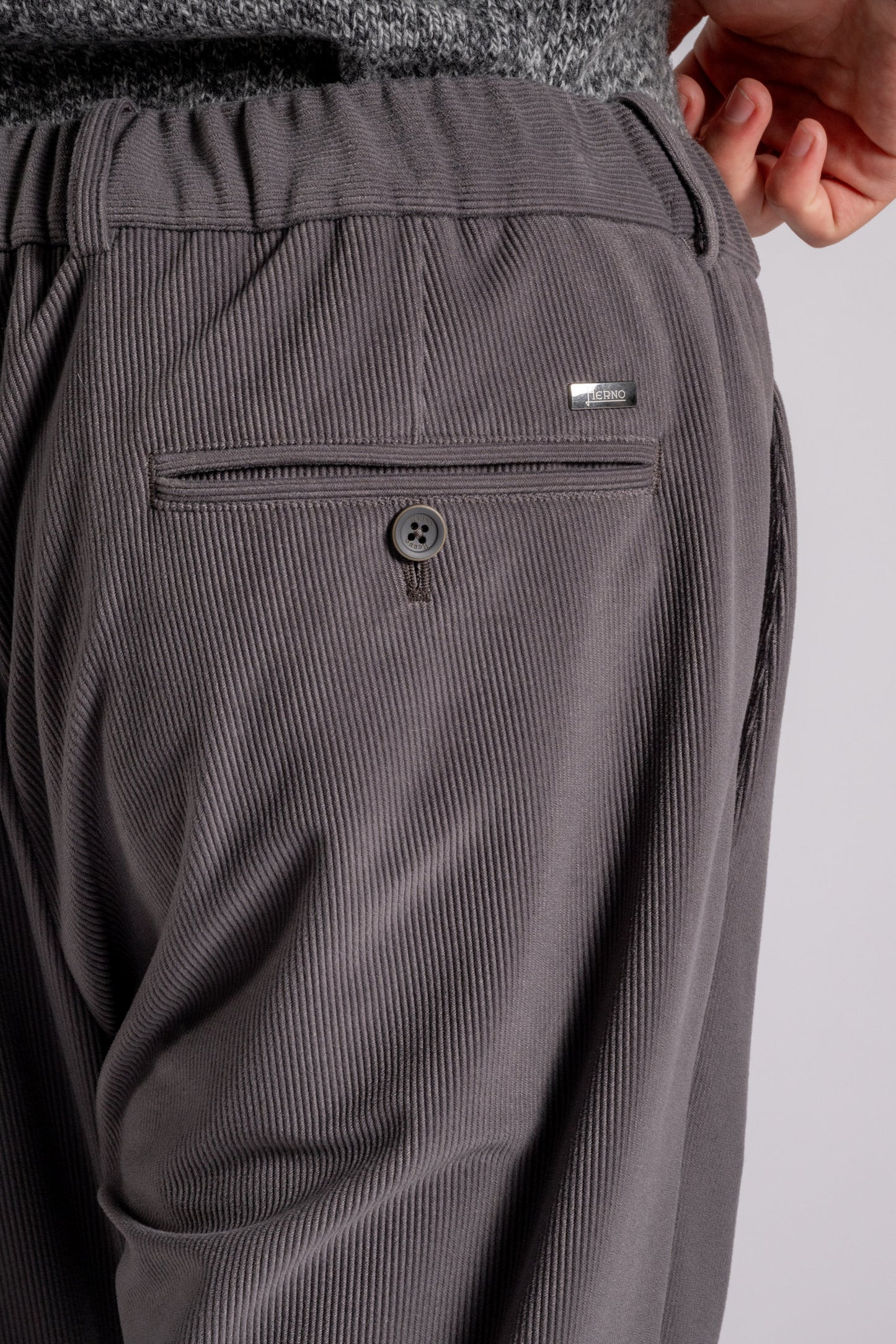  Herno Corduroy Trousers Grey Grigio Uomo - 4