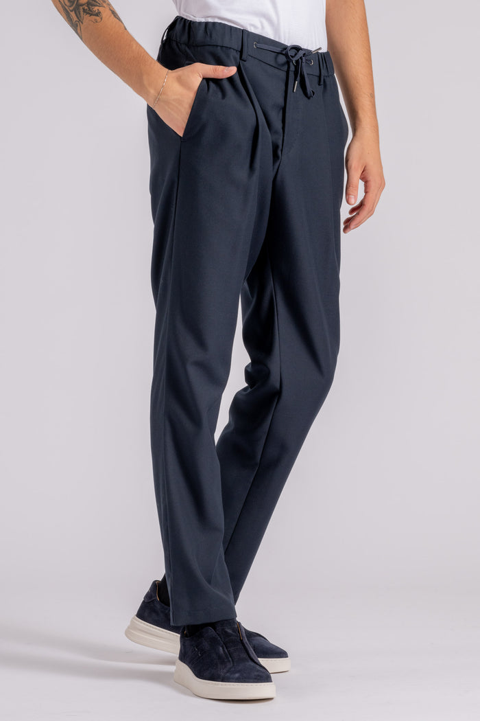 Herno Relaxed Technical Blue Trousers