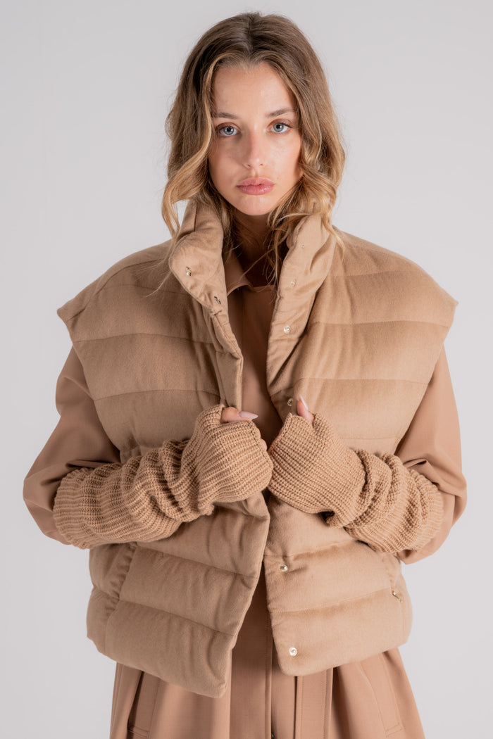 Herno Sleeveless Down Jacket 100% Camel Brown-2