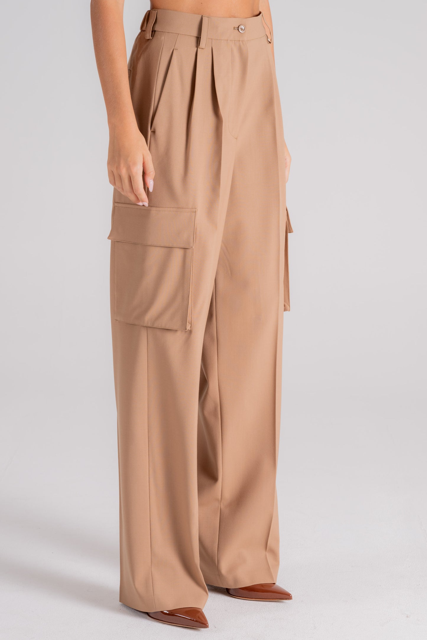  Herno Trousers With Belt Detail Brown Polyester/wool Marrone Donna - 2