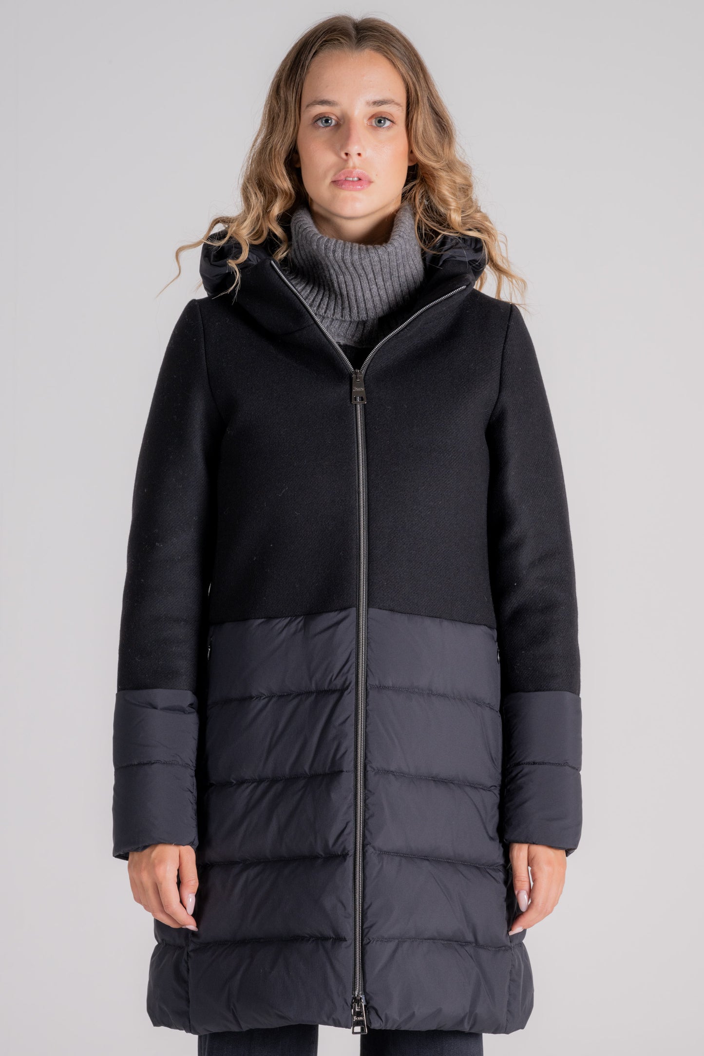  Herno Parka Lana/poliammide Nero Nero Donna - 1