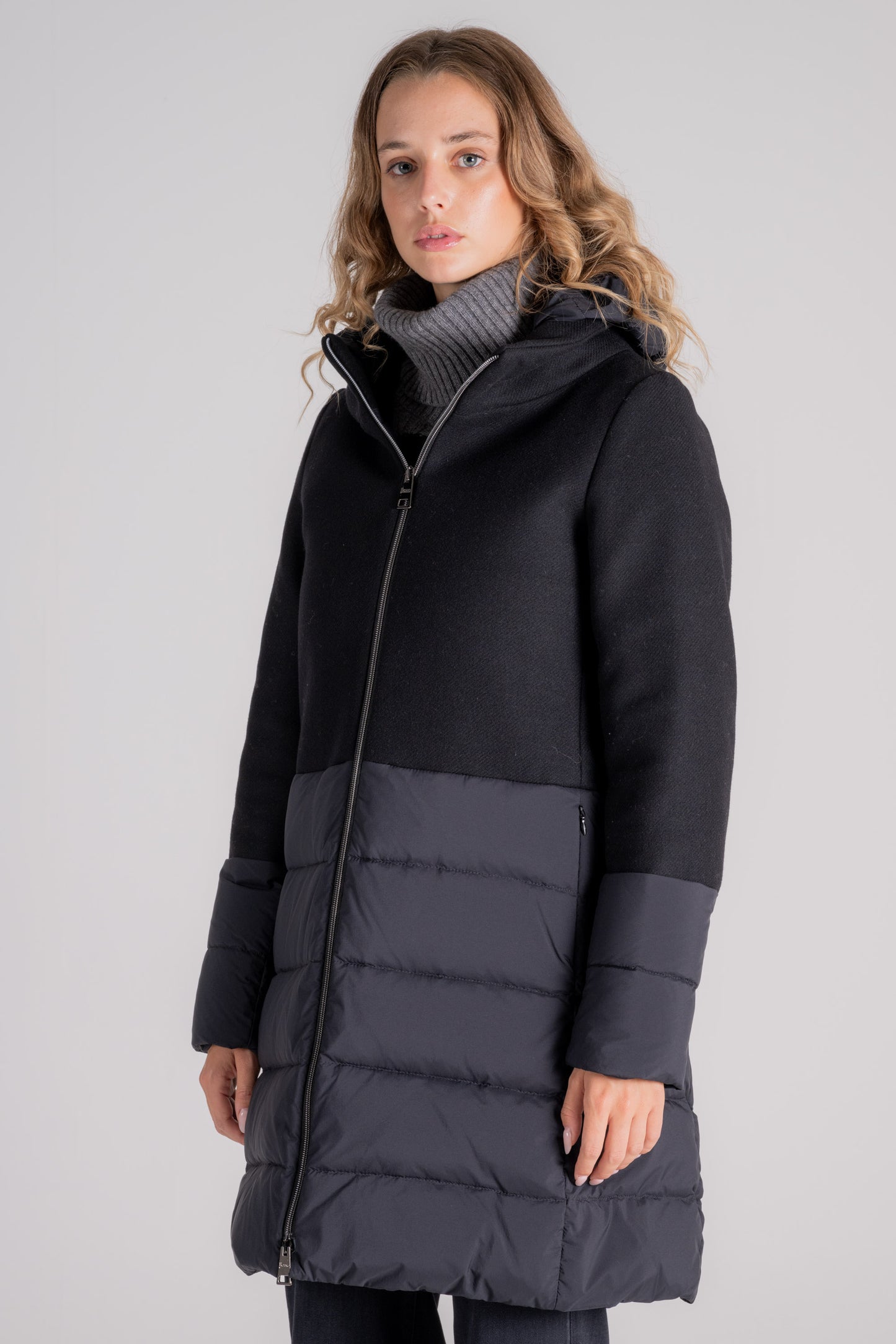  Herno Parka Lana/poliammide Nero Nero Donna - 2