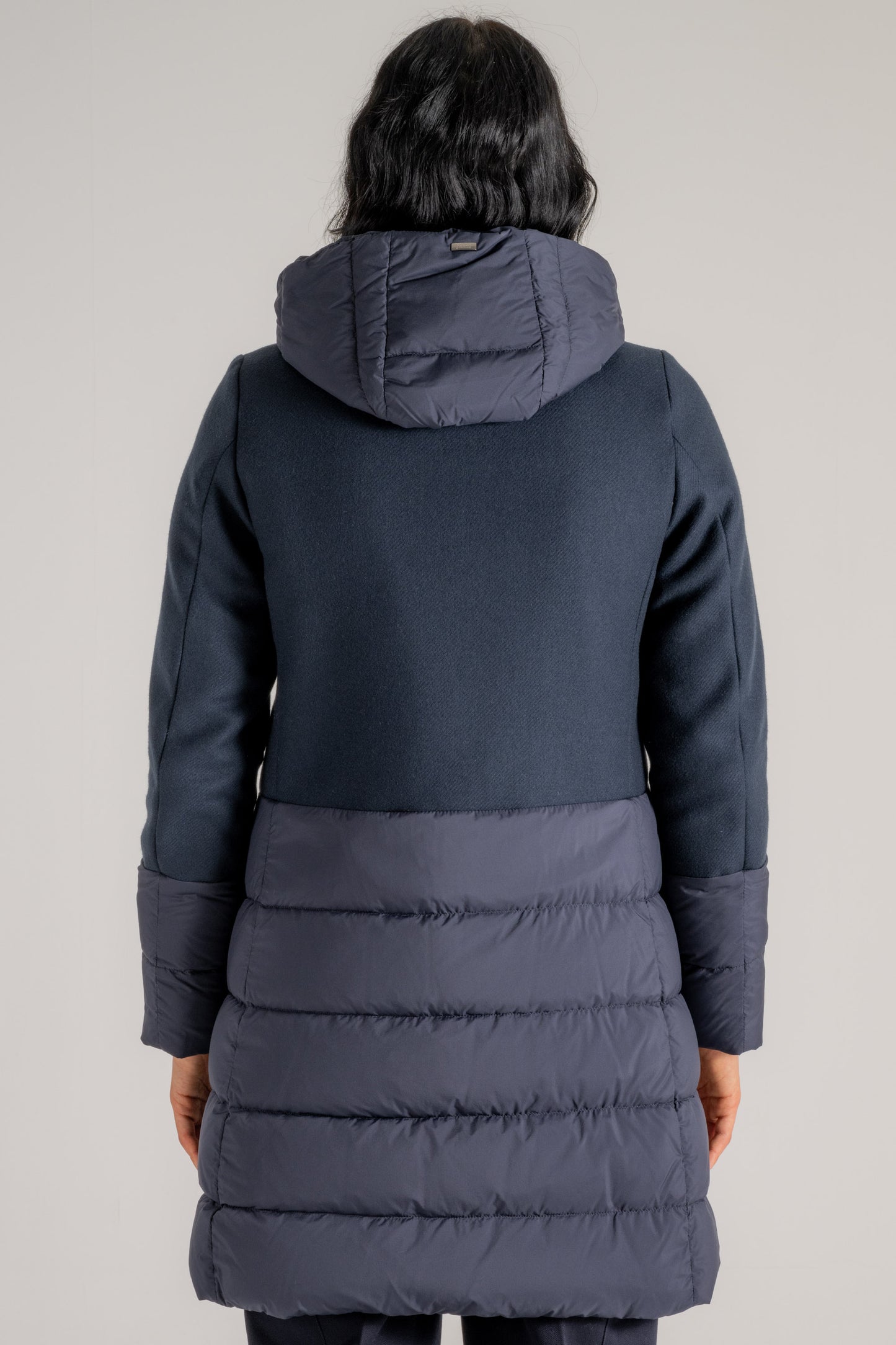  Herno Parka Lana Diagonale E Eco-age Blu Blu Donna - 4