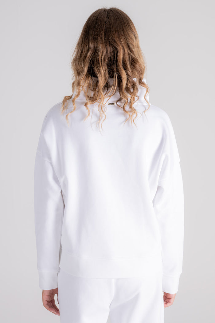  Herno Sweatshirt With Button Detail Polyester/modal White Bianco Donna - 4