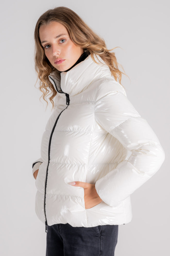 Herno Gloss Cape Puffer Polyamide White-2