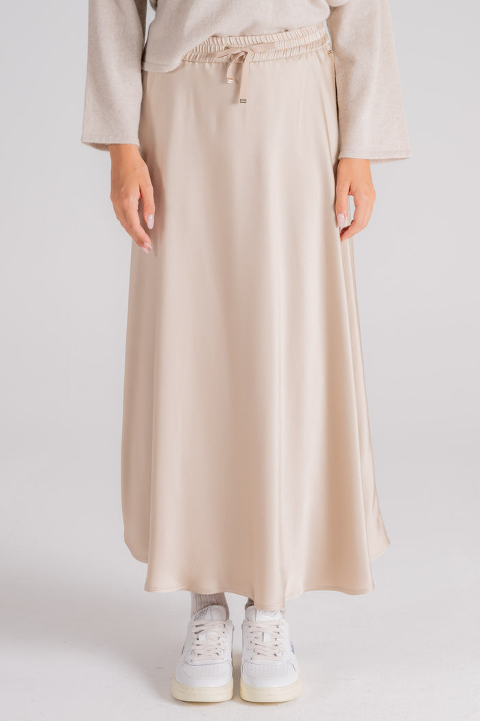 Herno Flared Skirt in White Acetate/Viscose