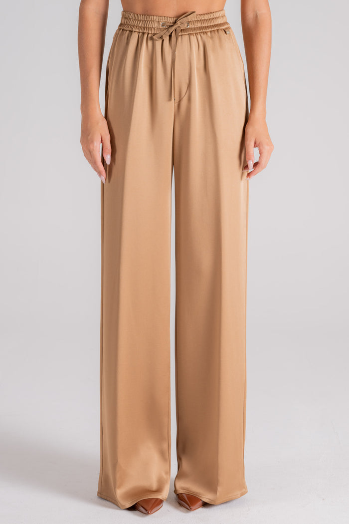 Herno Casual Satin Trousers Acetate/Viscose Brown