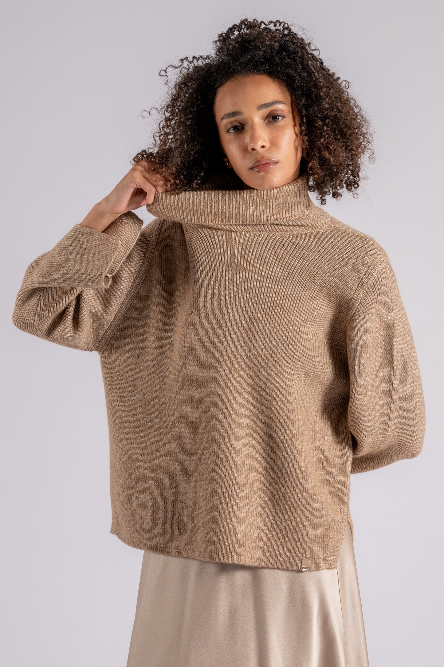  Herno Starlight High Collar Sweater Polyamide/wool/alpaca Brown Marrone Donna - 2