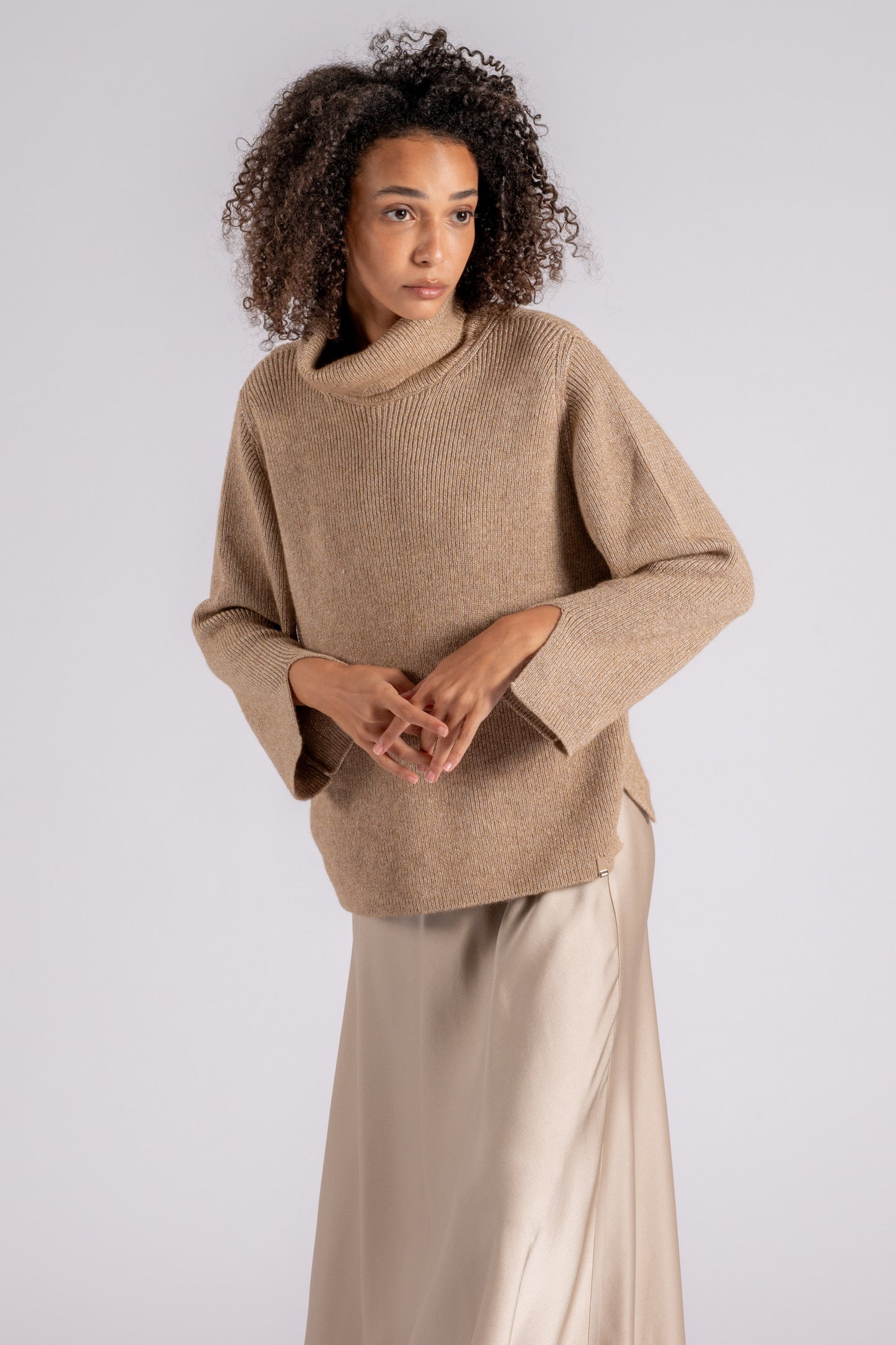  Herno Starlight High Collar Sweater Polyamide/wool/alpaca Brown Marrone Donna - 5