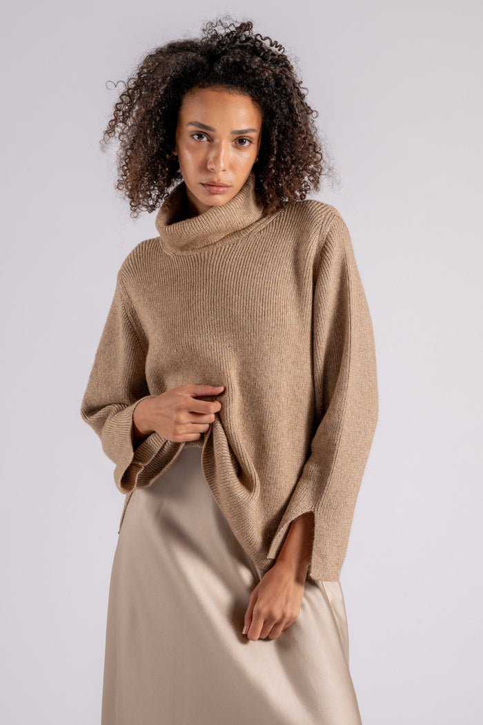  Herno Starlight High Collar Sweater Polyamide/wool/alpaca Brown Marrone Donna - 7