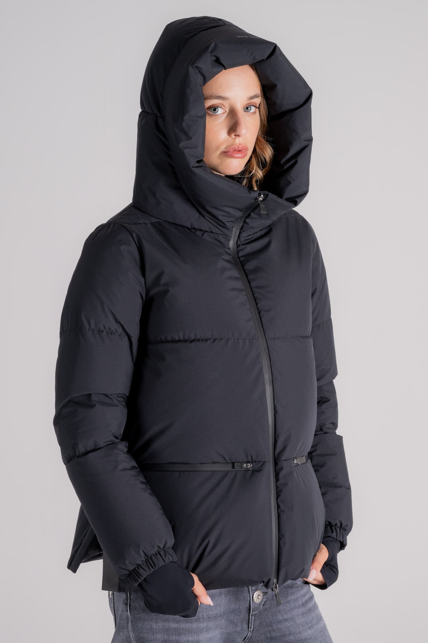  Herno Down Jacket Cappa Windstopper 100% Polyester Black Nero Donna - 4