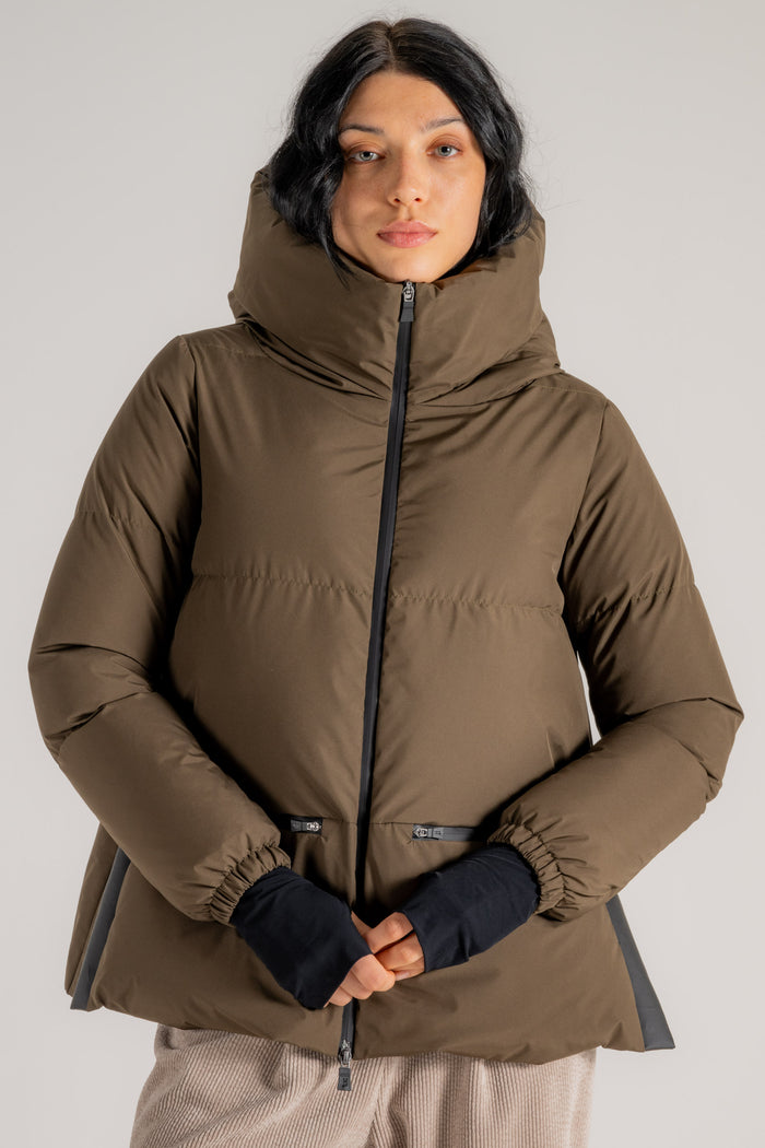 Herno Piumino Cappa Windstopper Verde Donna