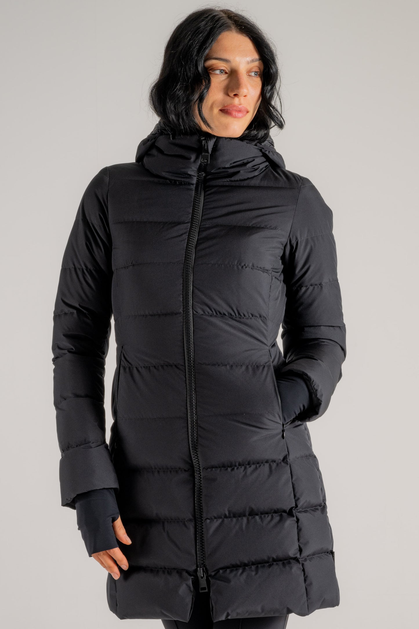  Herno Parka Slim Con Cappuccio Gore Nero Nero Donna - 2