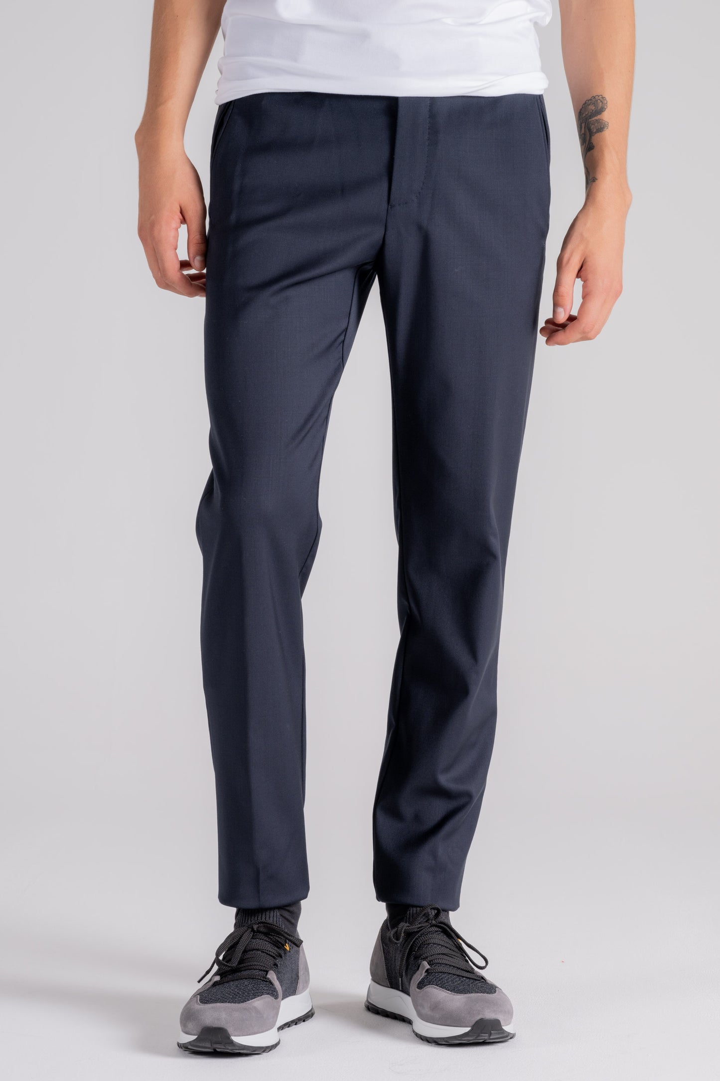  Rrd Terzilio Chino Pants Pure Wool/elastane Blue Blu Uomo - 1