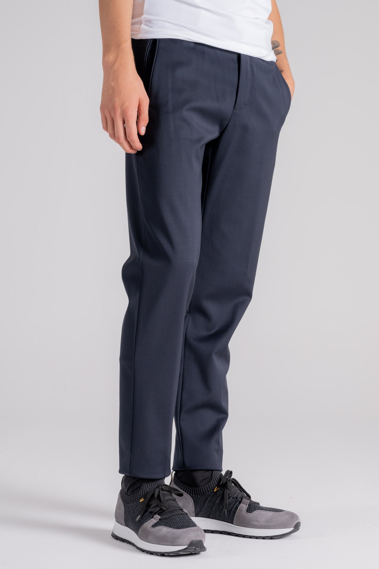  Rrd Terzilio Chino Pants Pure Wool/elastane Blue Blu Uomo - 2