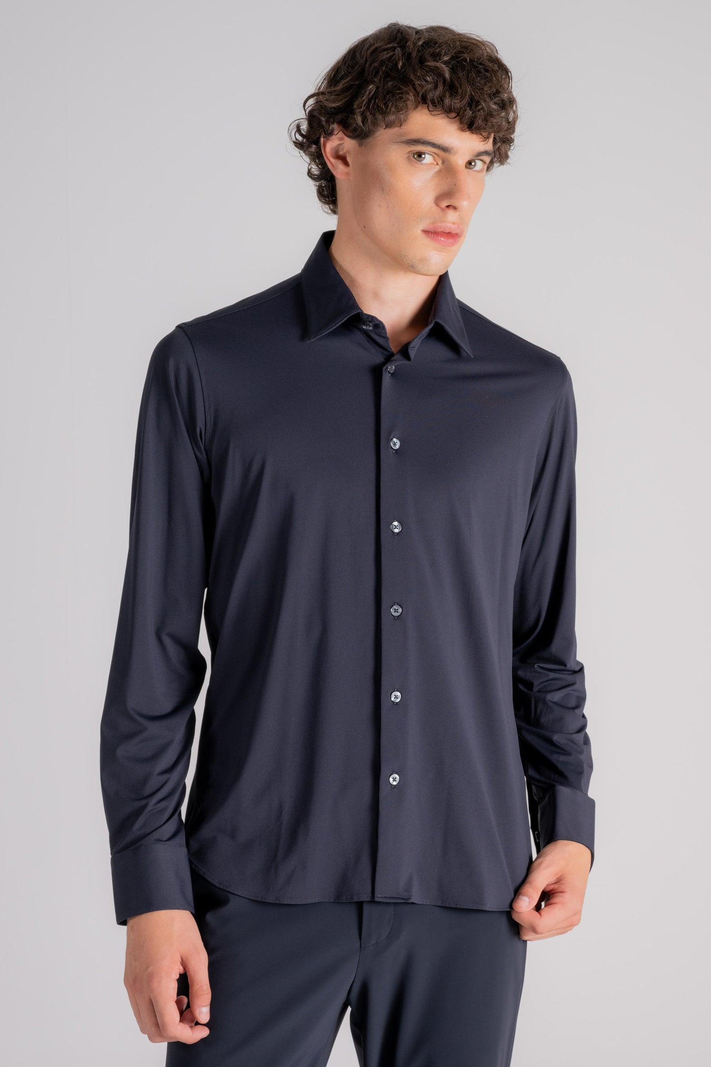  Rrd Oxford Shirt In Polyamide/elastane Blue Blu Uomo - 2