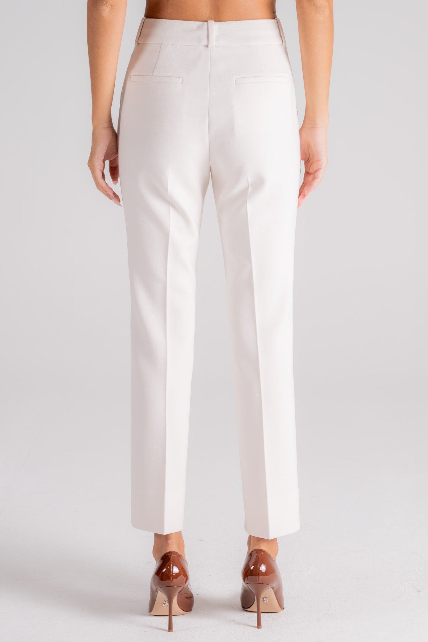  Peserico Double Cloth Beige Trousers In Polyester, Viscose, Cotton And Elastane Beige Donna - 3