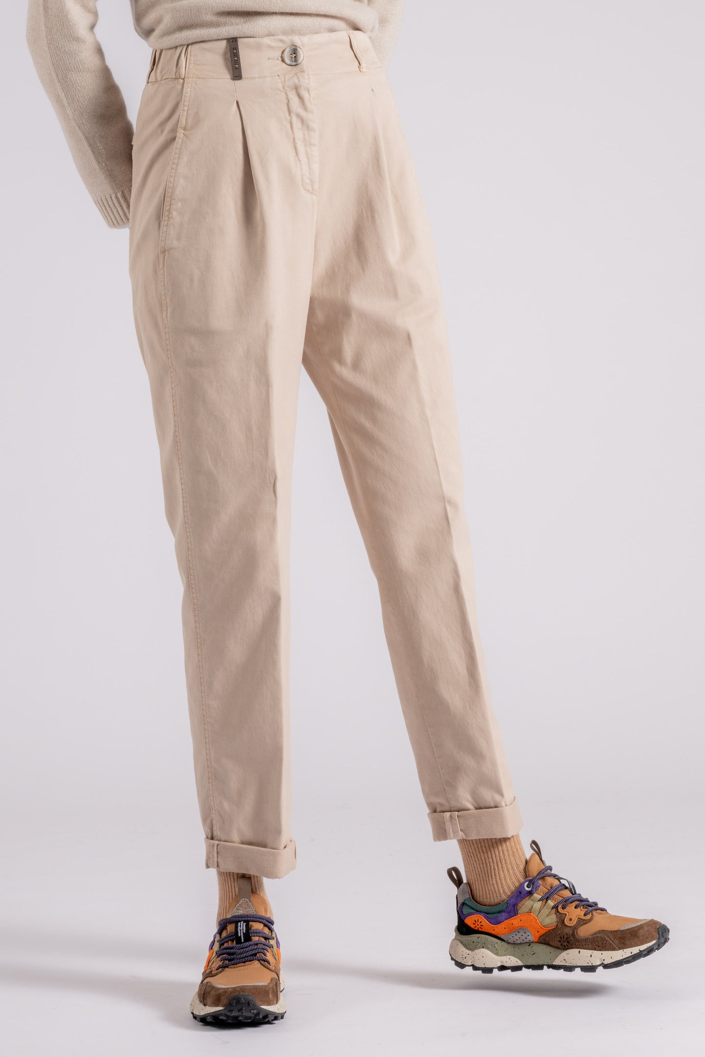  Peserico Pantalone Gabardina In Cotone/tencel/seta Beige Beige Donna - 2