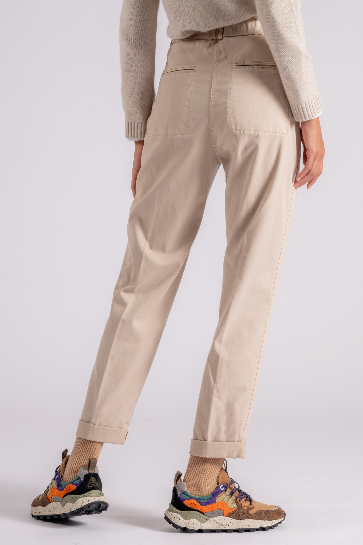  Peserico Pantalone Gabardina In Cotone/tencel/seta Beige Beige Donna - 4