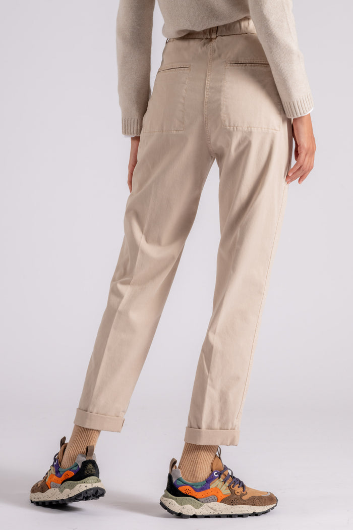  Peserico Pantalone Gabardina In Cotone/tencel/seta Beige Beige Donna - 4