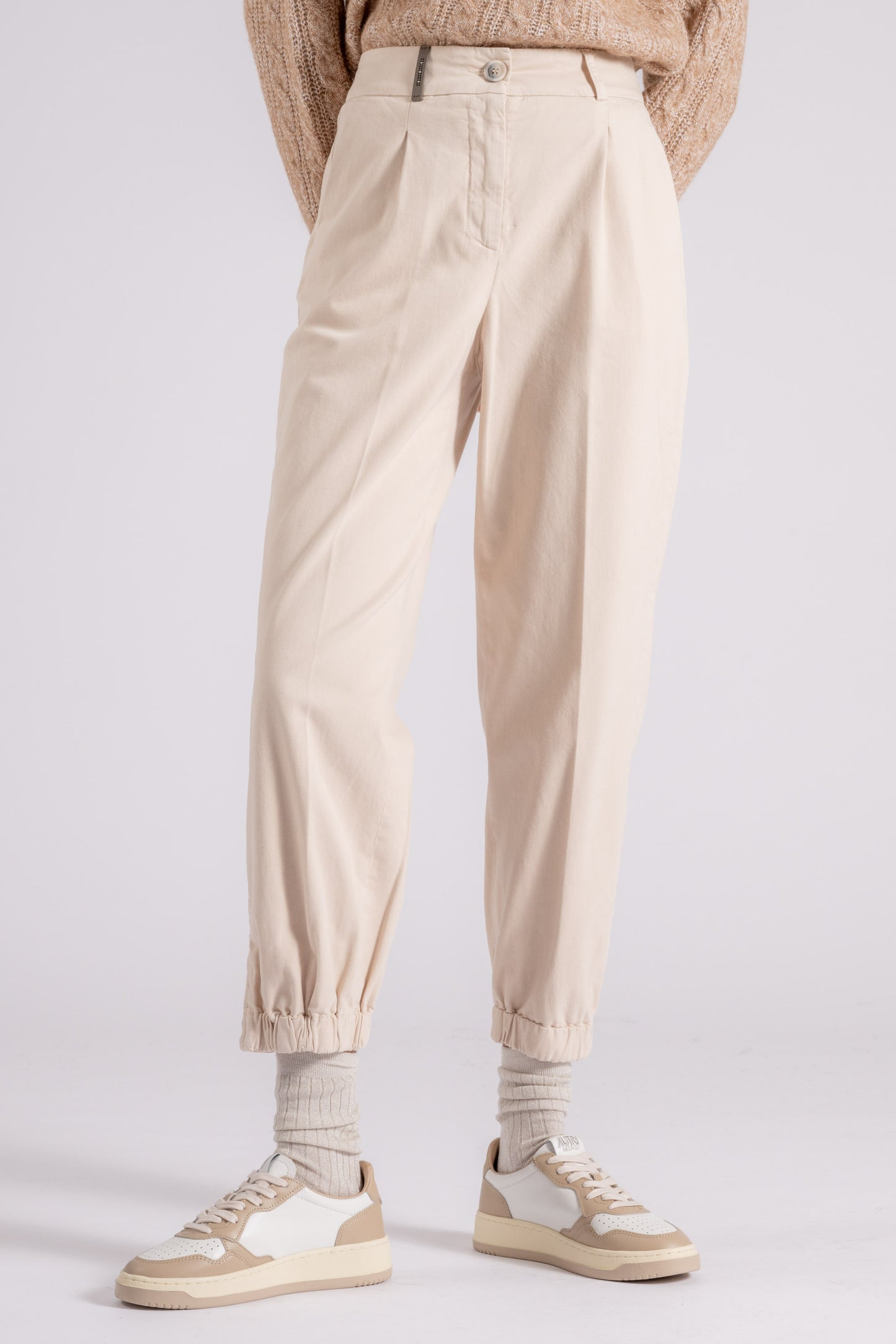  Peserico Pantalone Gabardina In Cotone Beige Beige Donna - 2