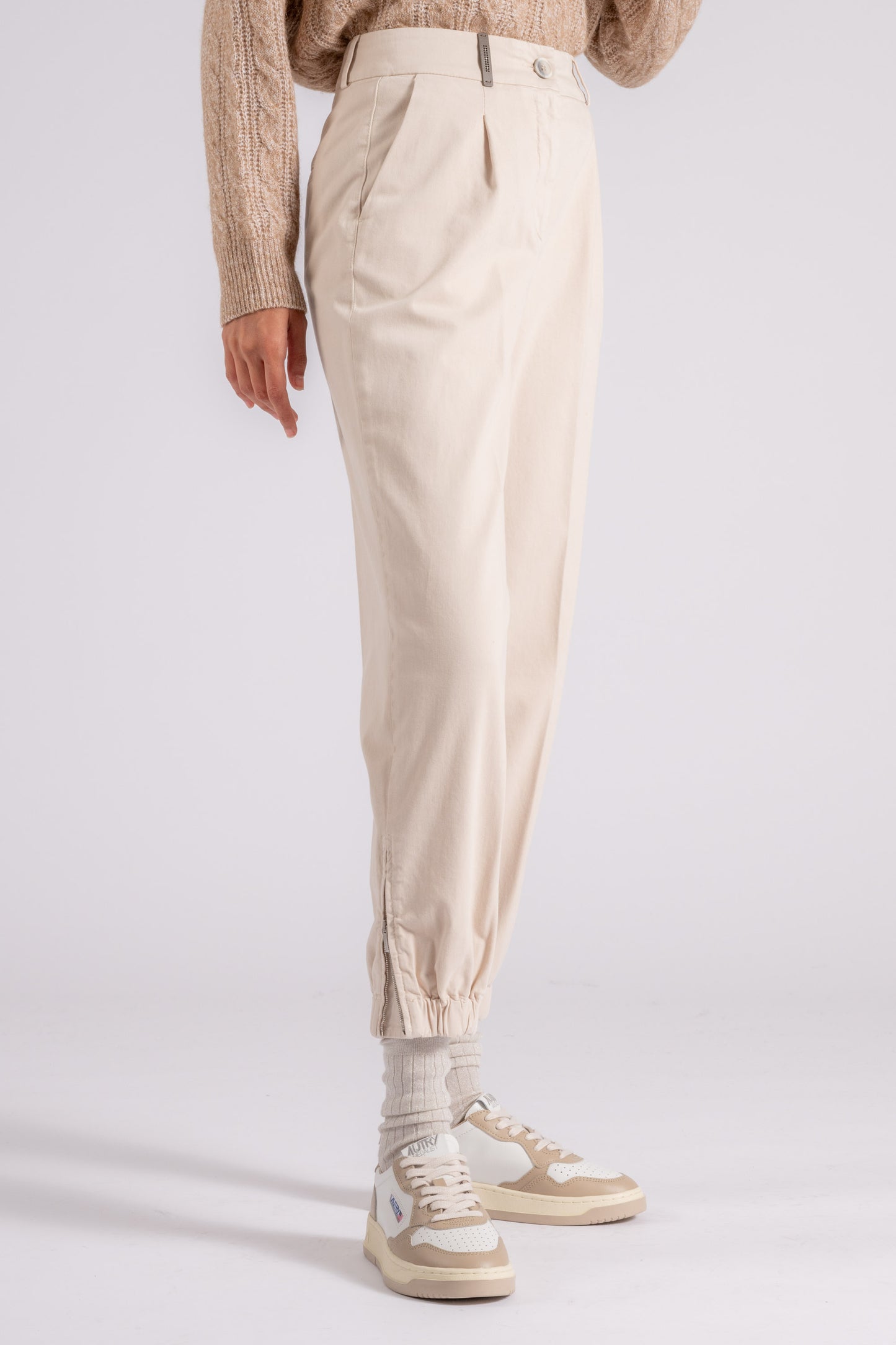  Peserico Pantalone Gabardina In Cotone Beige Beige Donna - 4