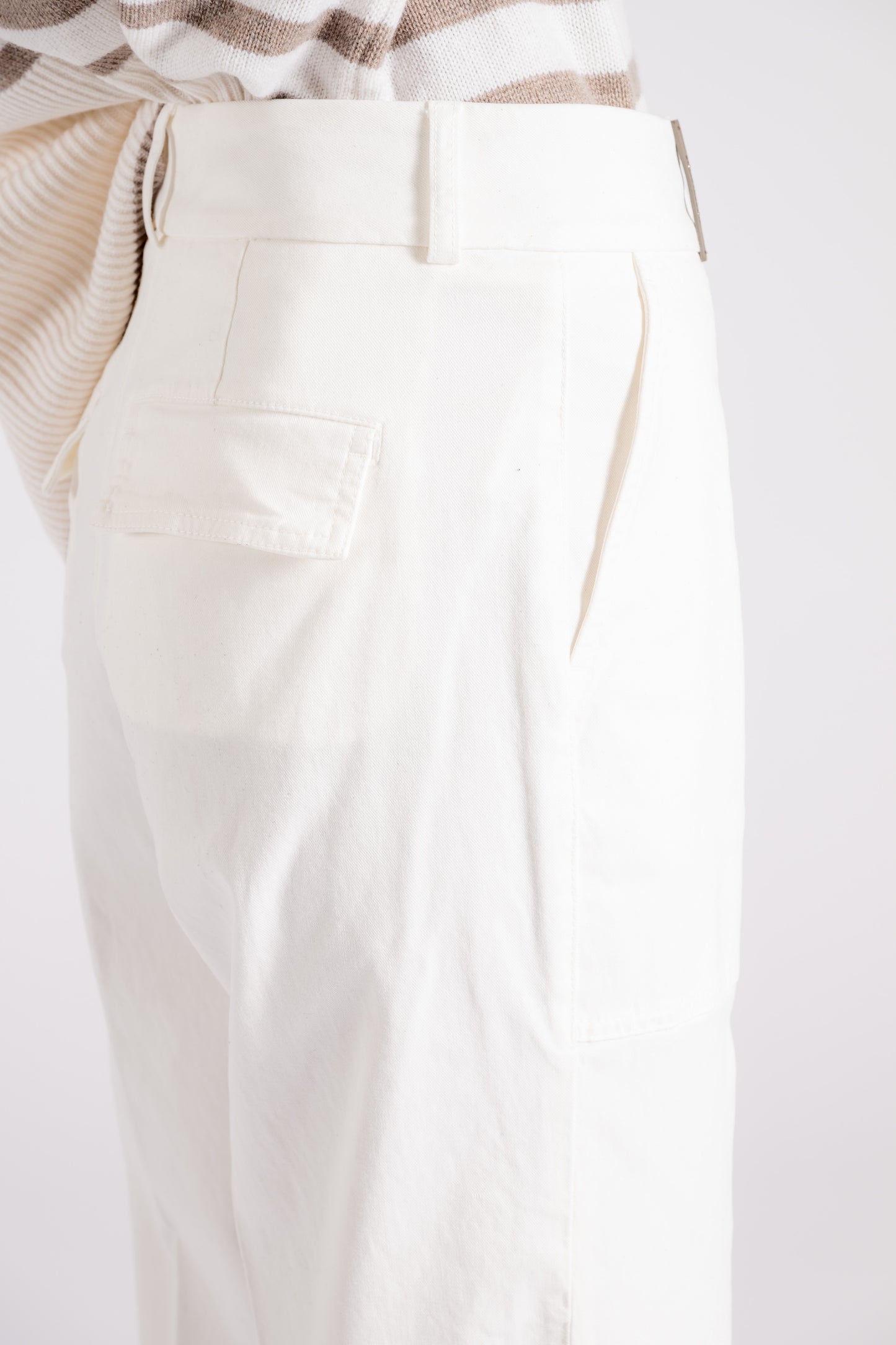  Peserico Pantalone Gabardina In Cotone/tencel Bianco Bianco Donna - 5