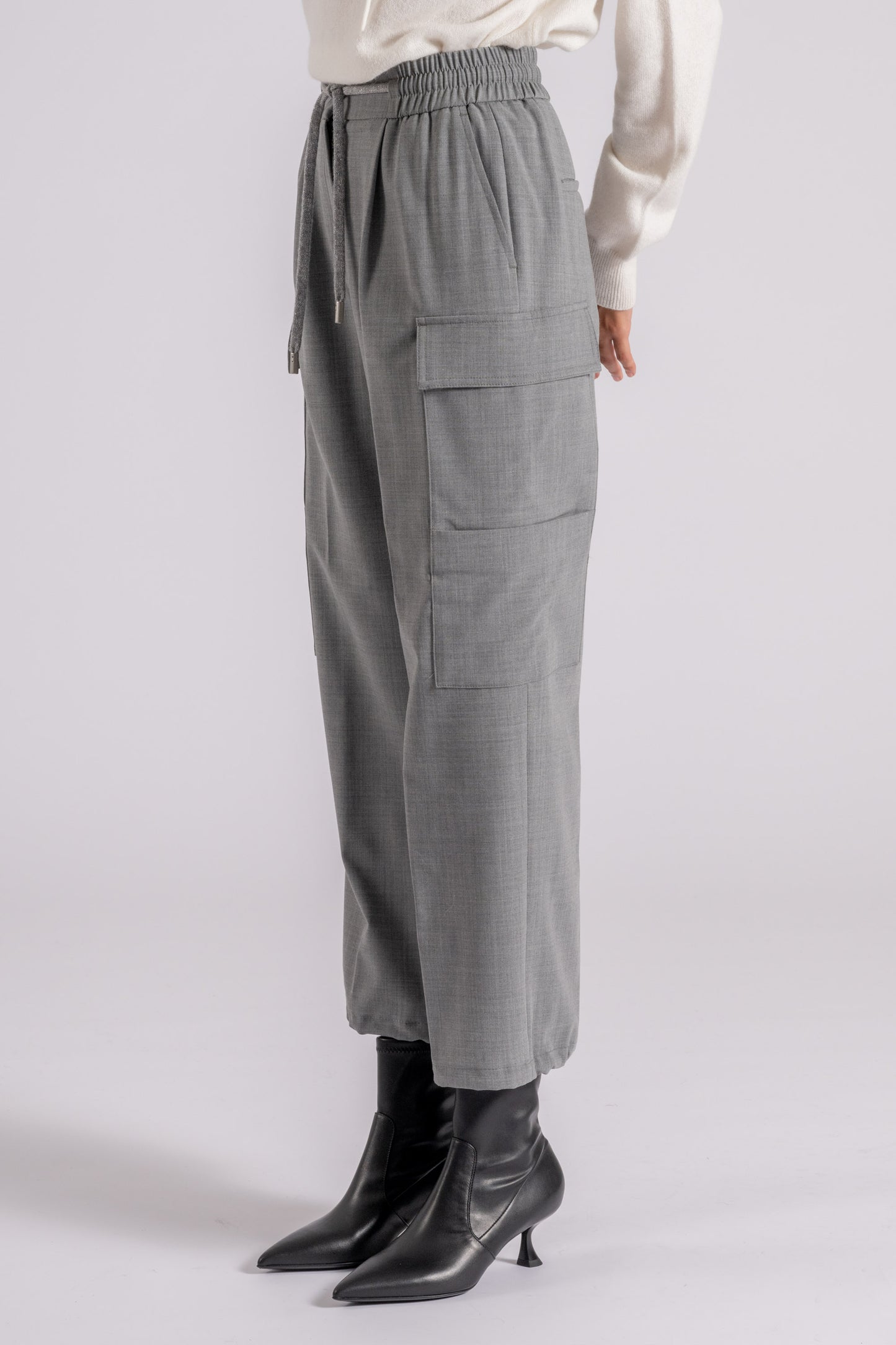  Peserico Pantalone Tela Stretch Grigio Grigio Donna - 2