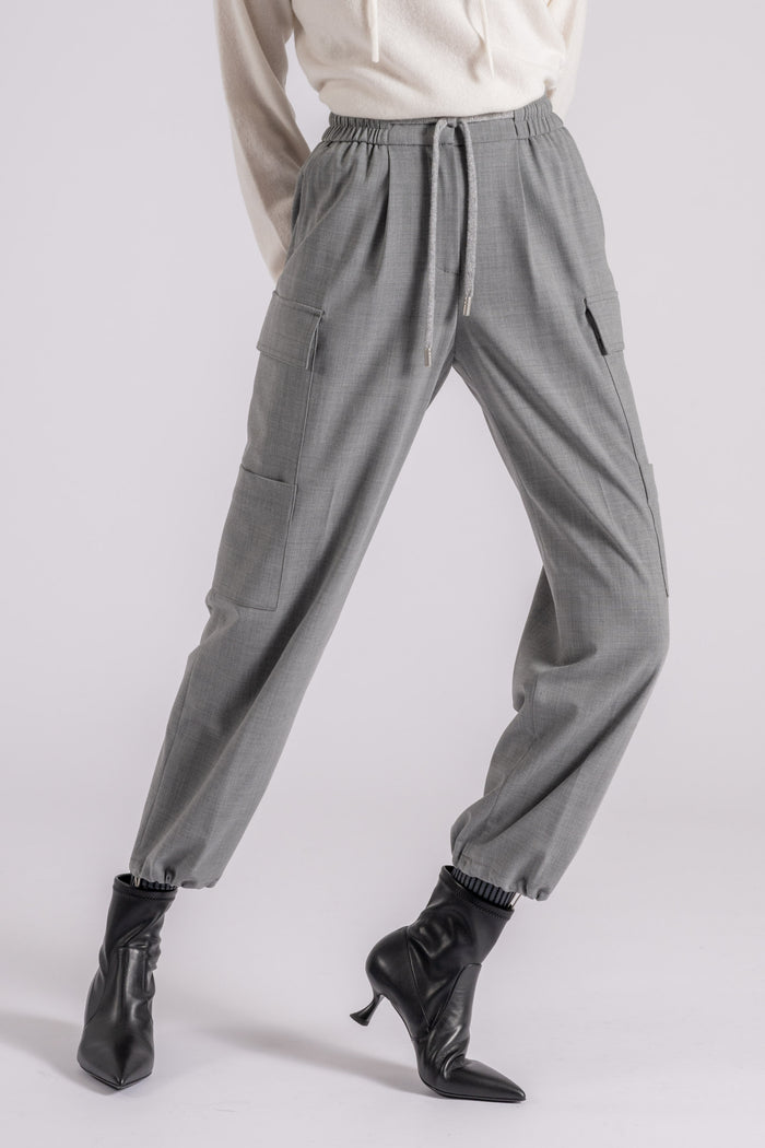  Peserico Pantalone Tela Stretch Grigio Grigio Donna - 3