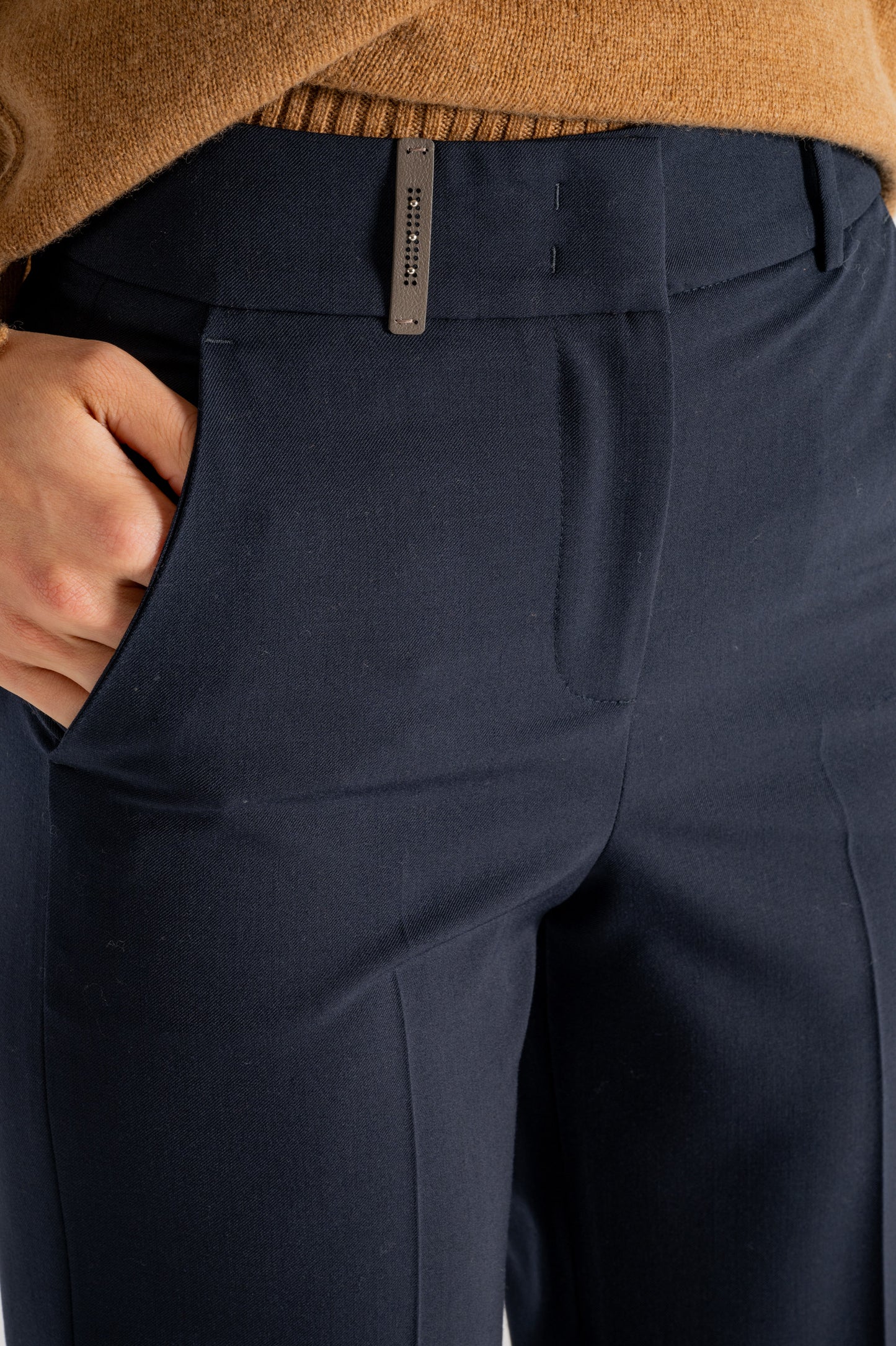  Peserico Pantalone Twill Stretch Nero Blu Donna - 5