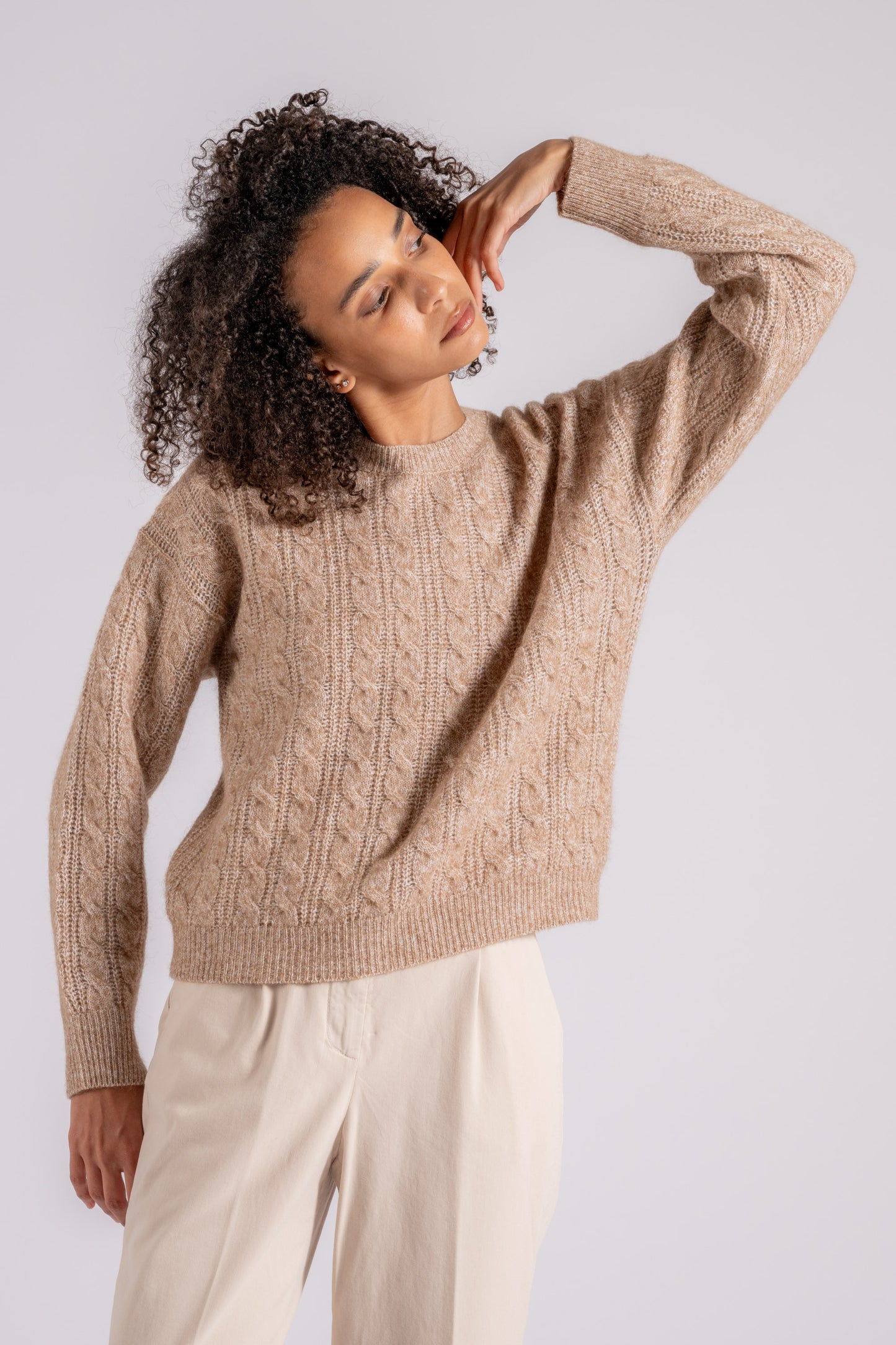  Peserico Maglia In Tricot Lana/alpaca/seta/cachemire Beige Beige Donna - 1