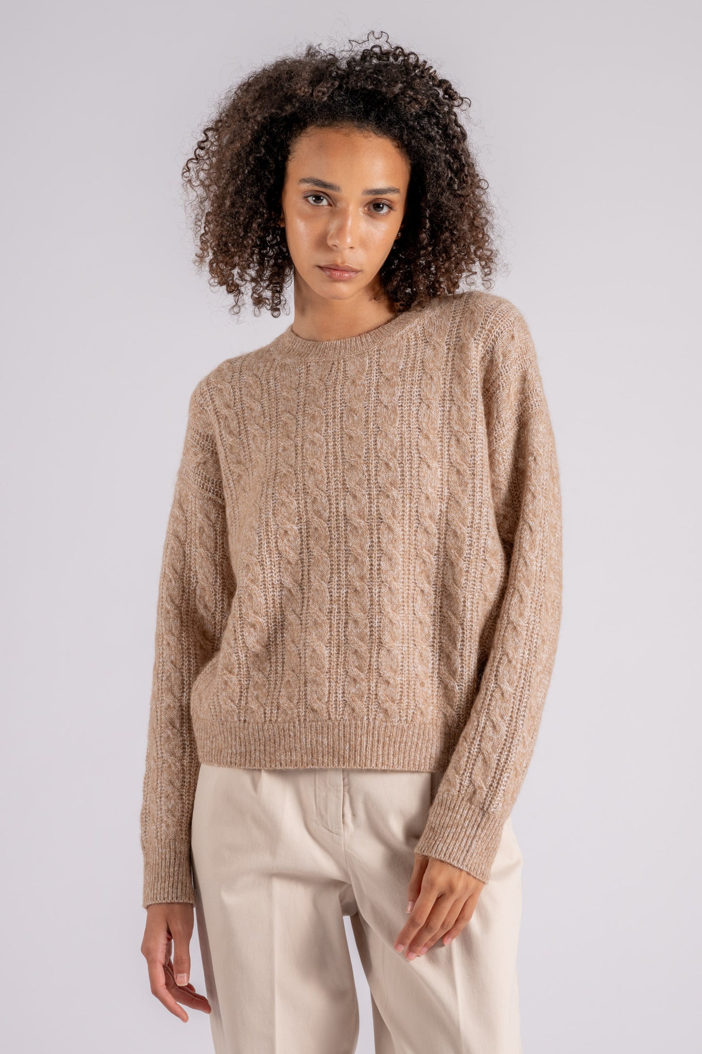  Peserico Maglia In Tricot Lana/alpaca/seta/cachemire Beige Beige Donna - 3