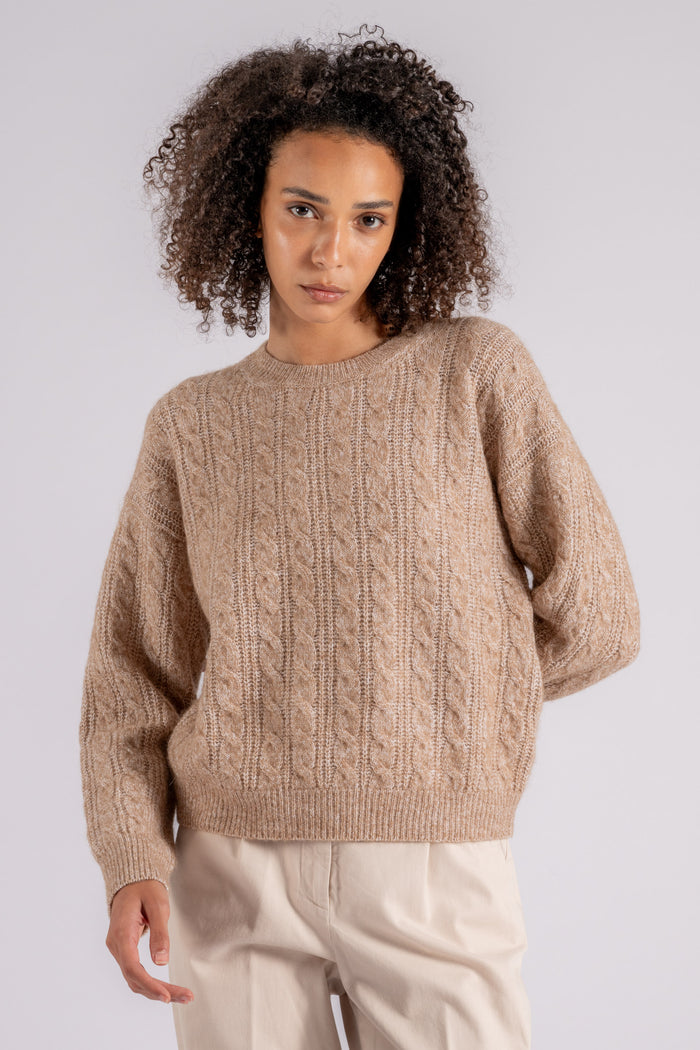  Peserico Maglia In Tricot Lana/alpaca/seta/cachemire Beige Beige Donna - 4