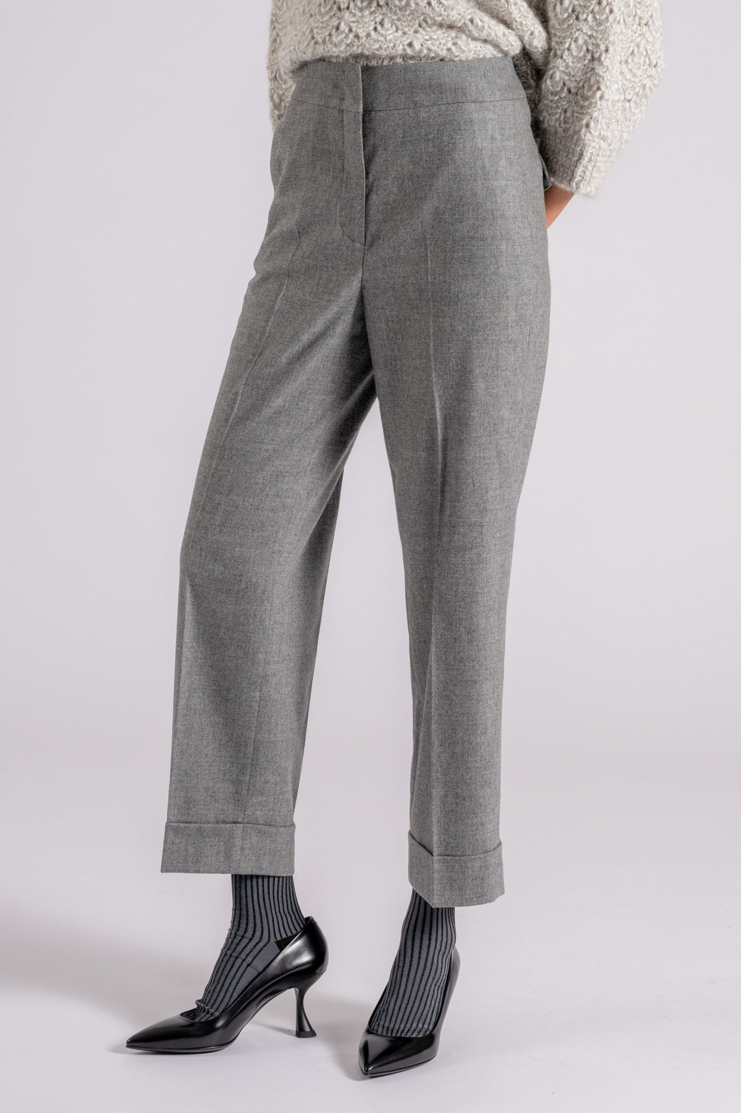  Peserico Pantalone Flanella Lana/cashmere/elastam Grigio Grigio Donna - 2