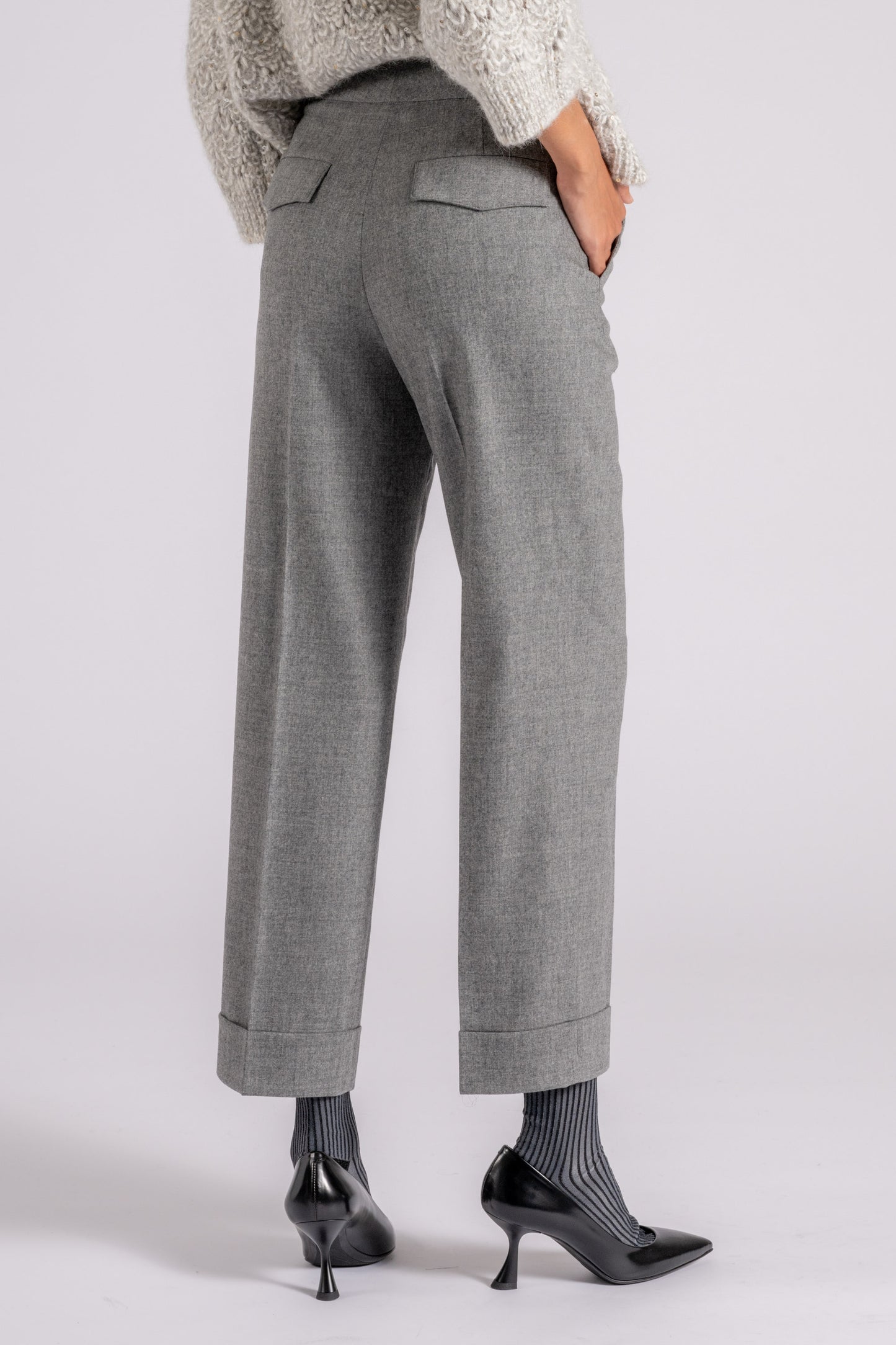  Peserico Pantalone Flanella Lana/cashmere/elastam Grigio Grigio Donna - 4