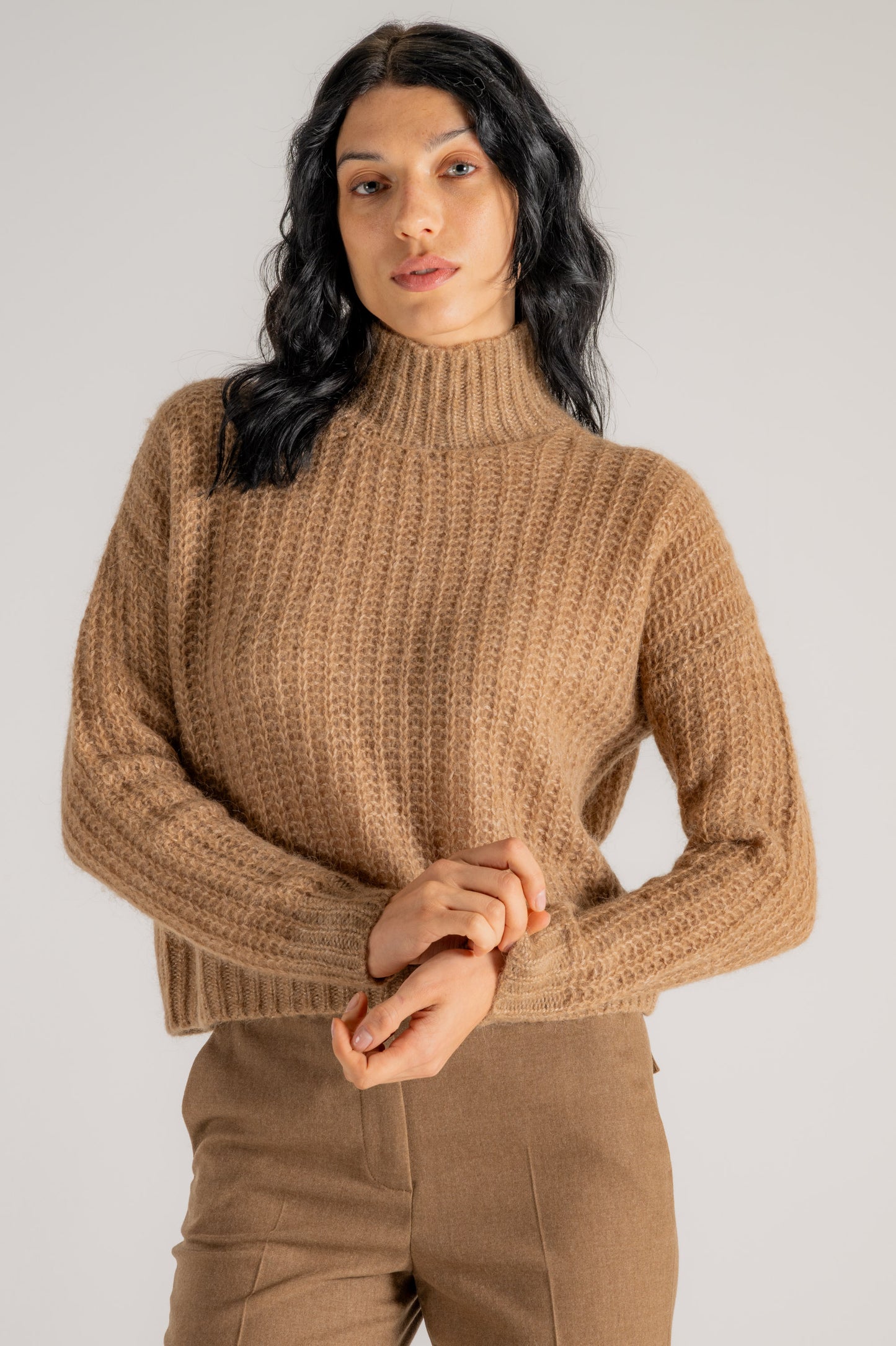  Peserico Maglia Collo Alto Beige Beige Donna - 1