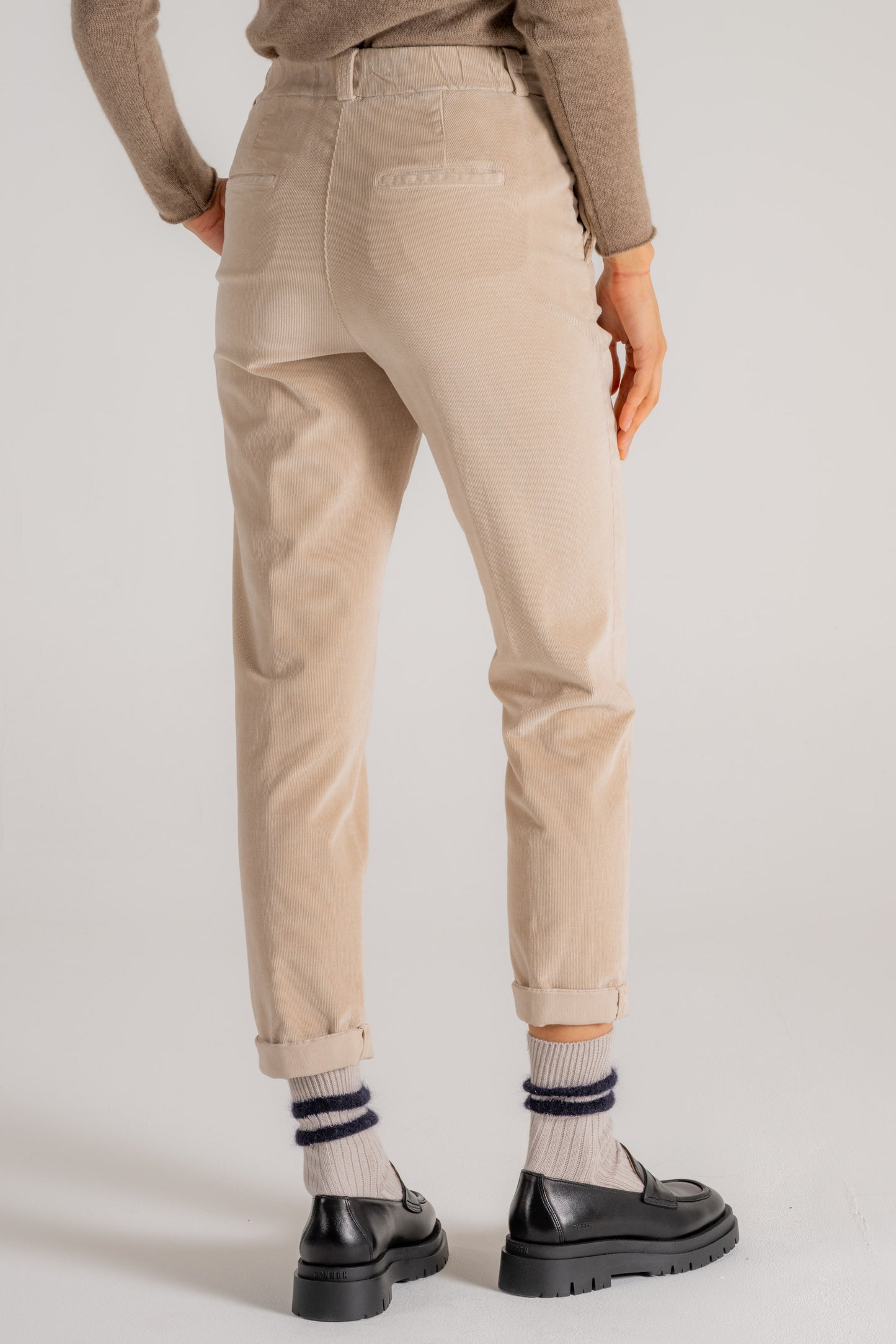  Peserico Pantalone Velluto 2000 Righe Beige Beige Donna - 3