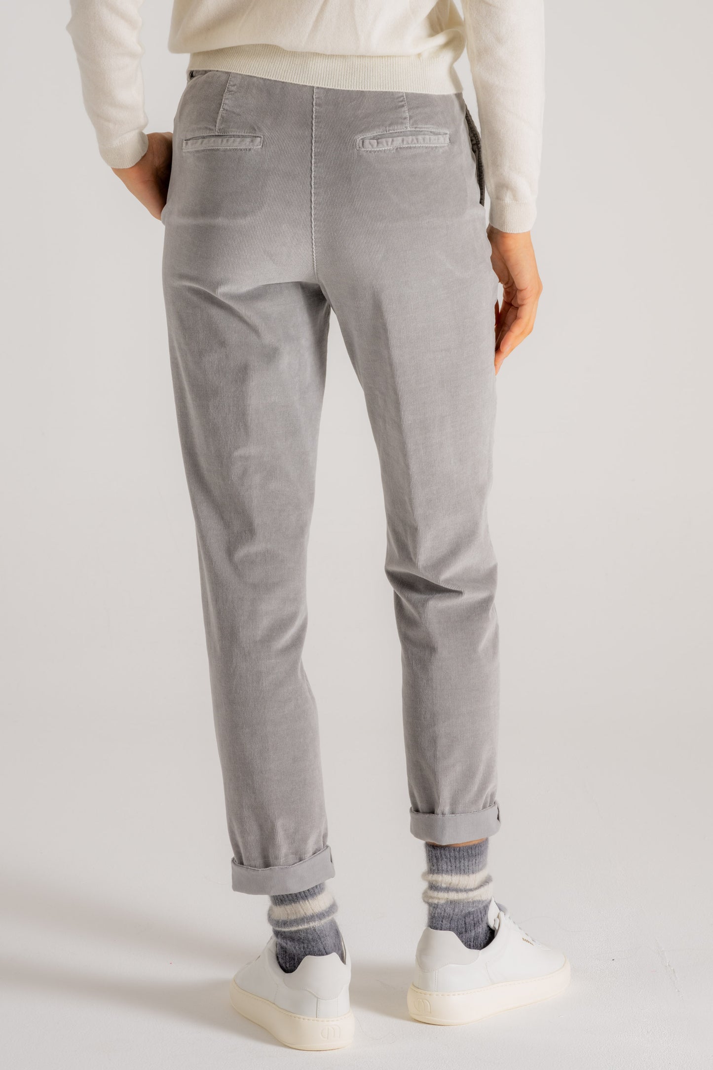  Peserico Pantalone Velluto 2000 Righe Grigio Grigio Donna - 3