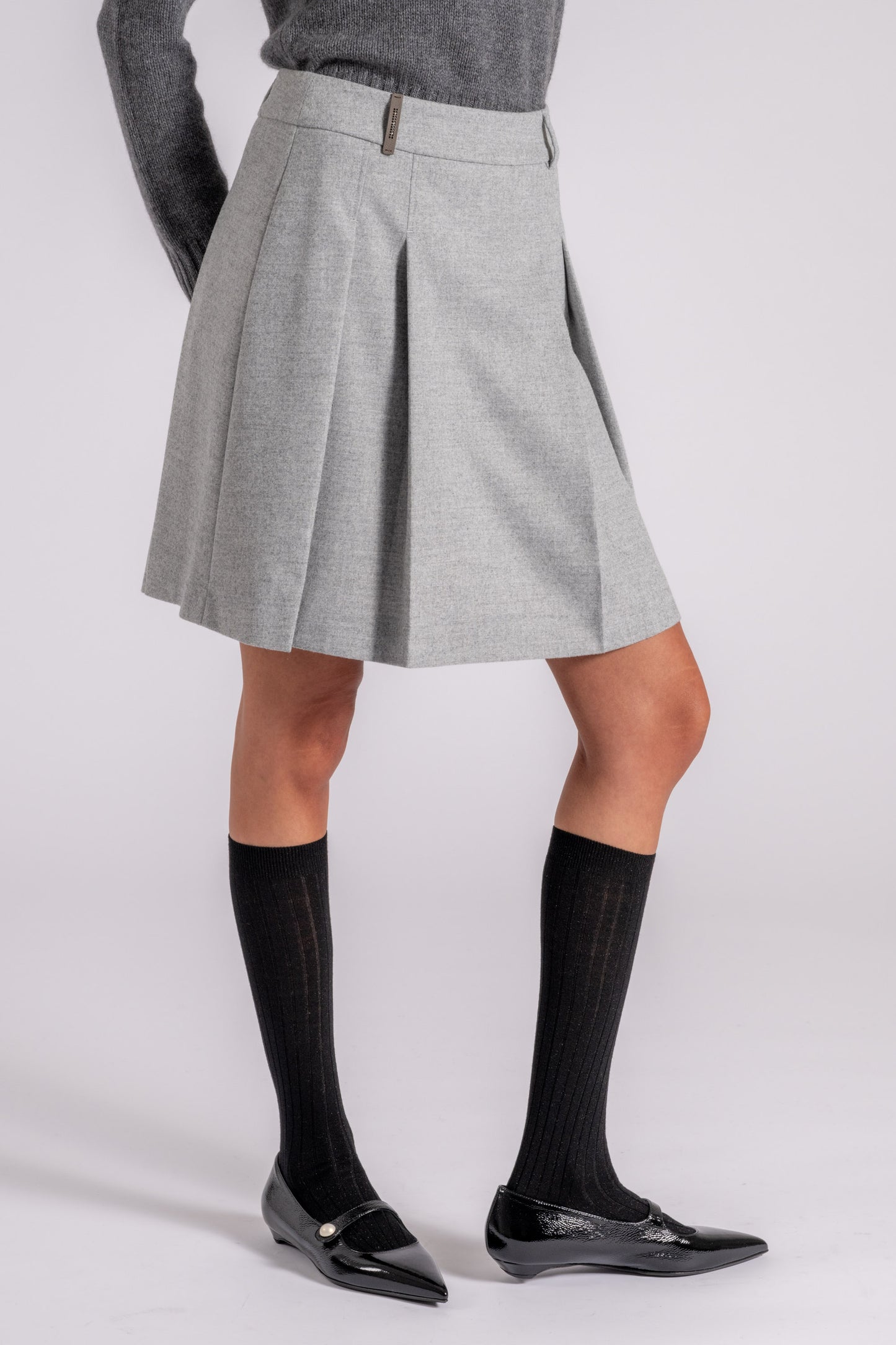  Peserico Light Flannel Skirt Wool/polyester/viscose/elastane Grey Grigio Donna - 1