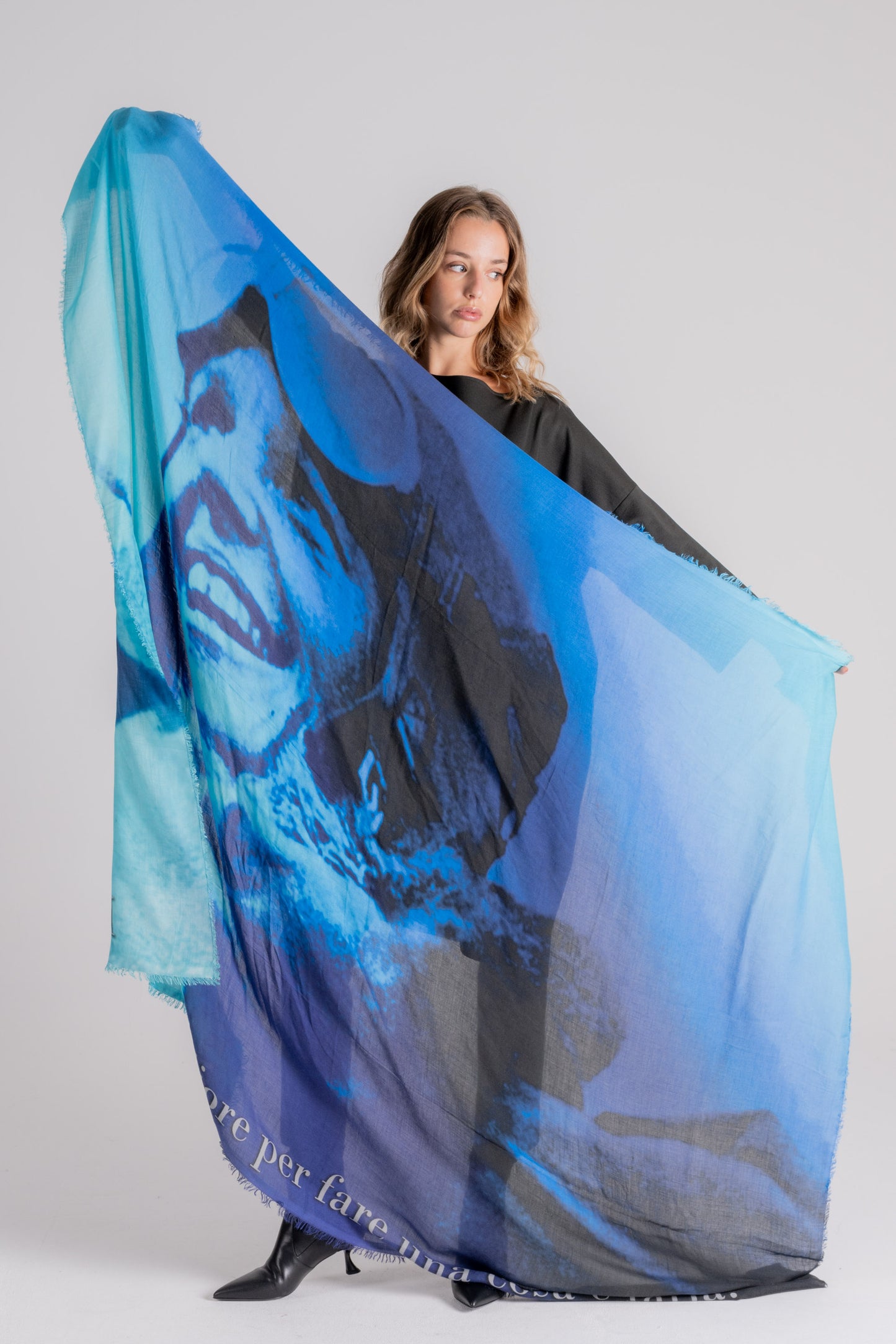  Faliero Sarti Multicolor Scarf In Modal/cashmere Azzurro Donna - 2