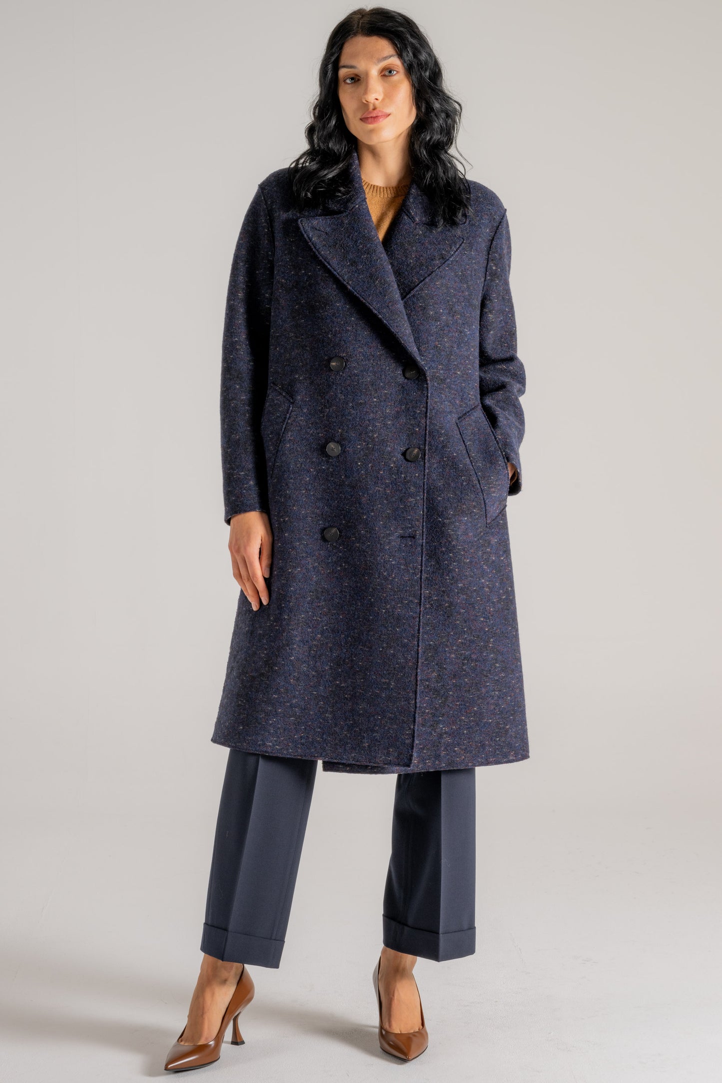  Harris Wharf London Woman Sailor Coat Boiled Wool Blu Blu Donna - 1